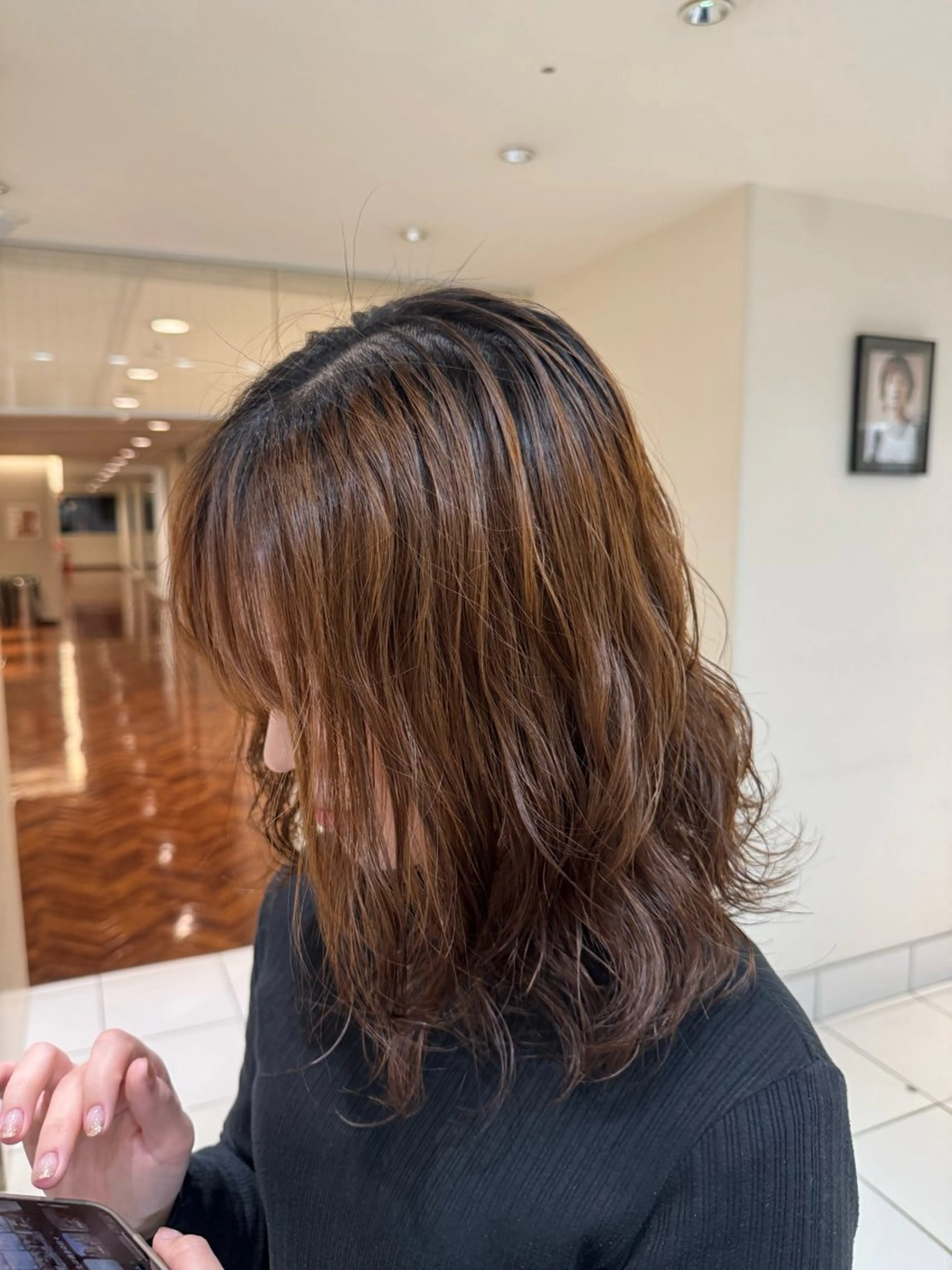ミディアム パーマ 大庫 桜のヘアスタイル