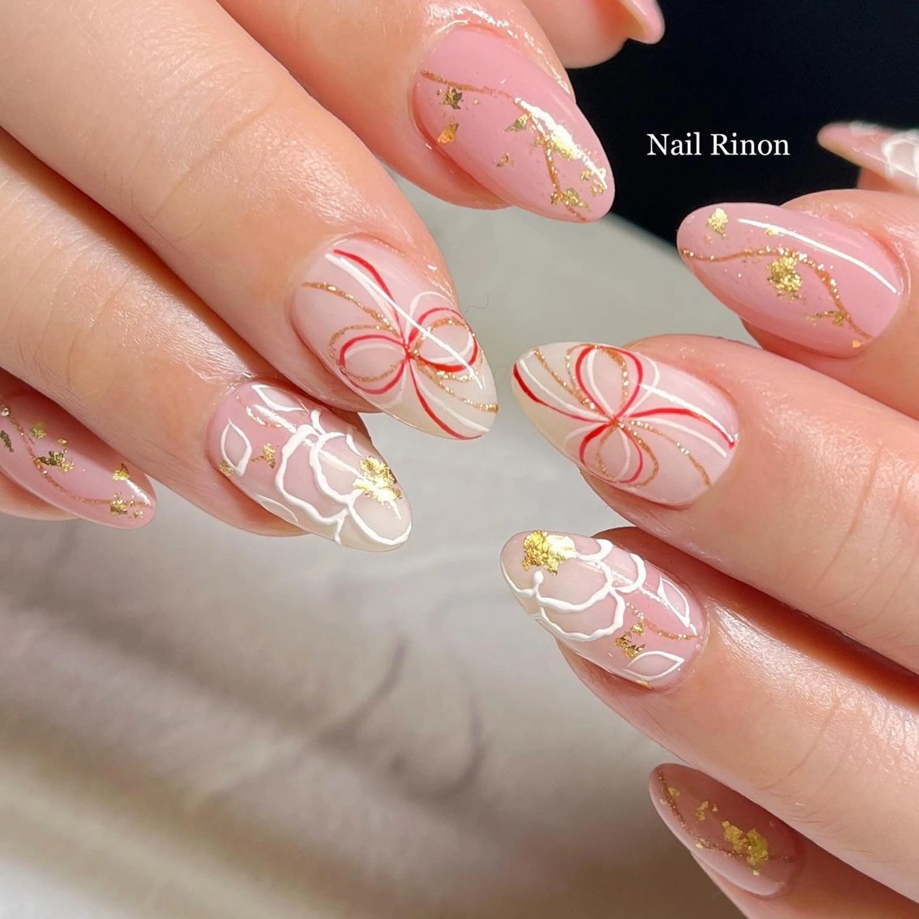 ネイル 成人式 持ち込み ハンドネイル Nail Rinonのネイルデザイン