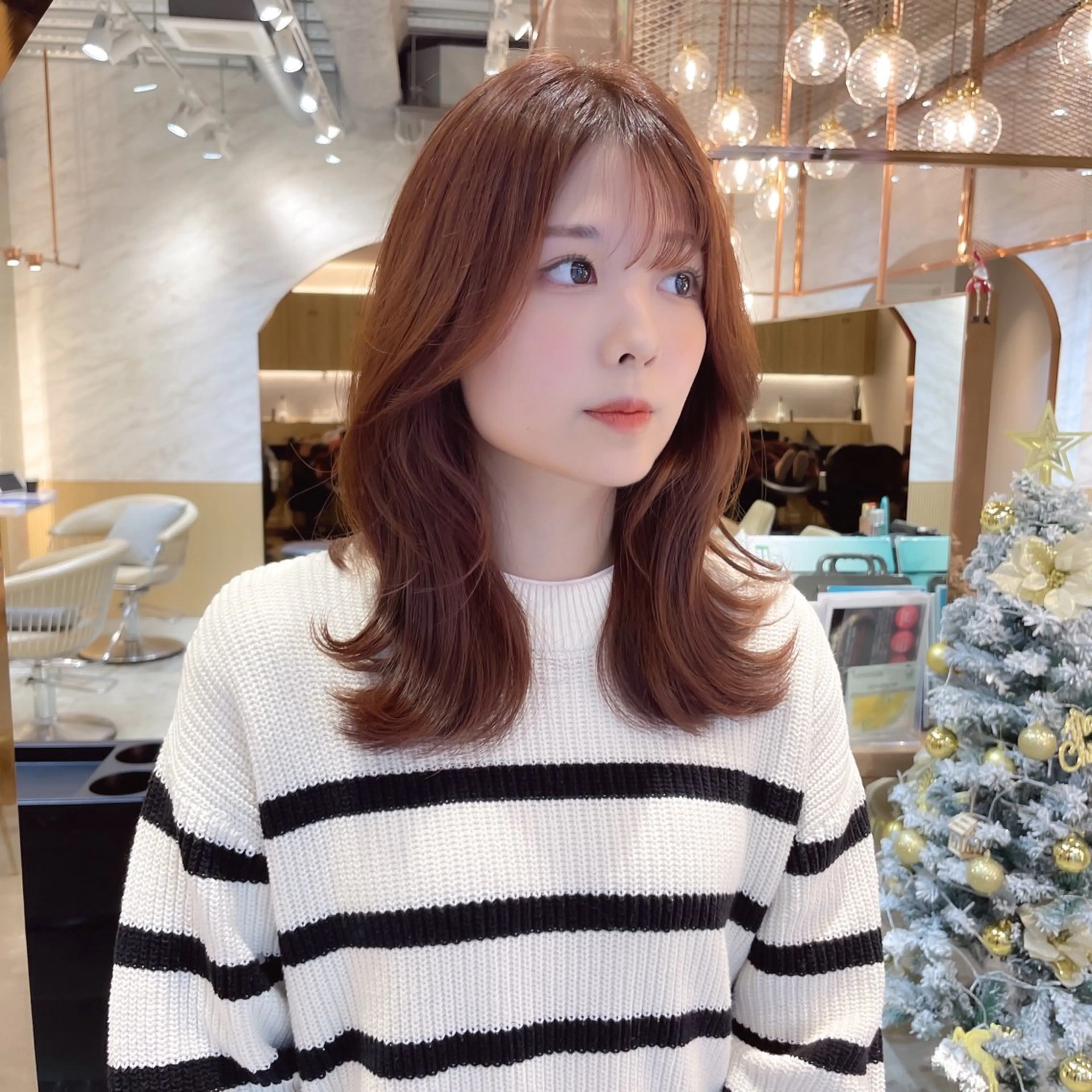 セミロング カラー カット 縮毛矯正 トリートメント レイヤー/韓国ヘア 縮毛矯正🫧鈴木颯のヘアスタイル