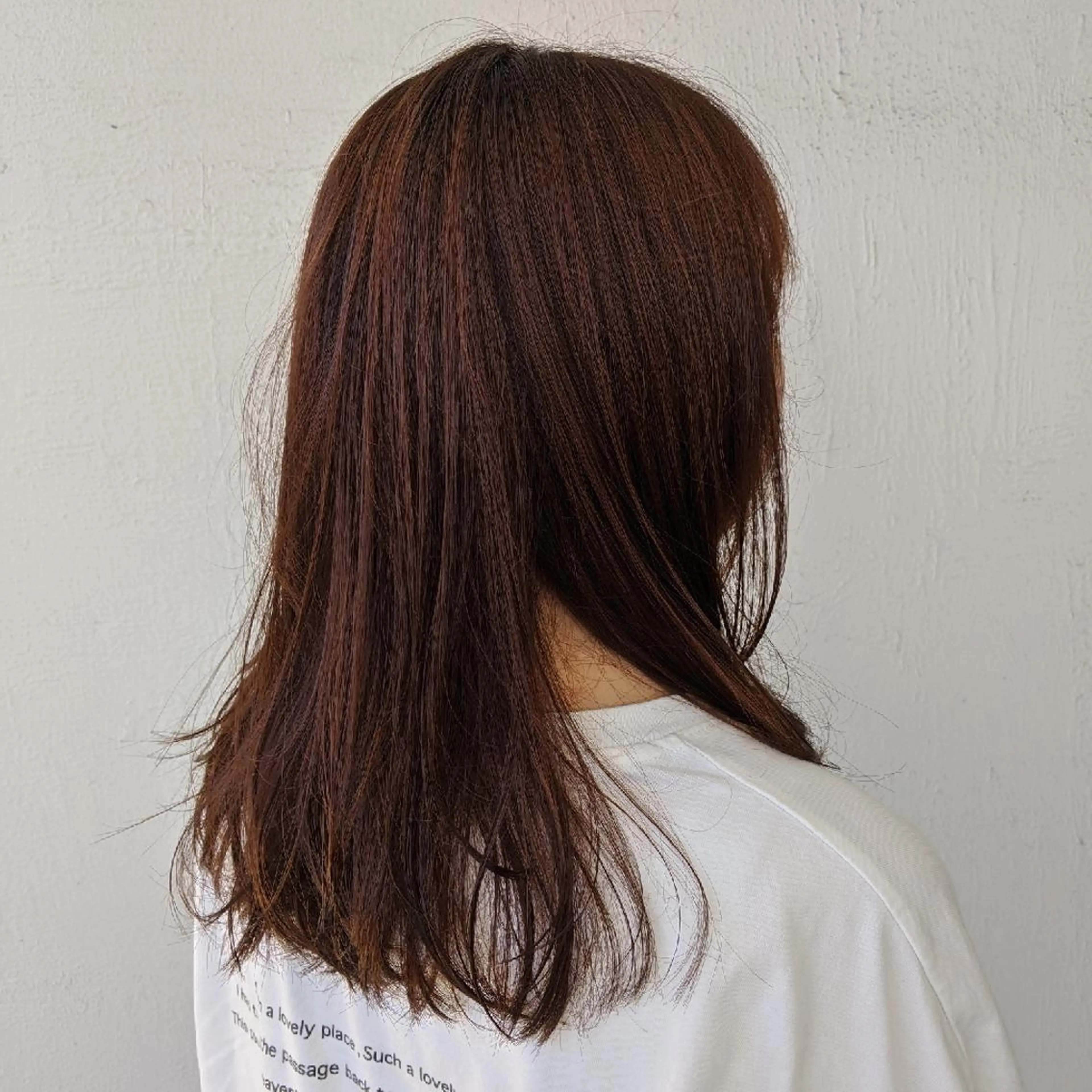 ミディアム 浜田りほ Luxbe 博多バスターミナルのヘアスタイル