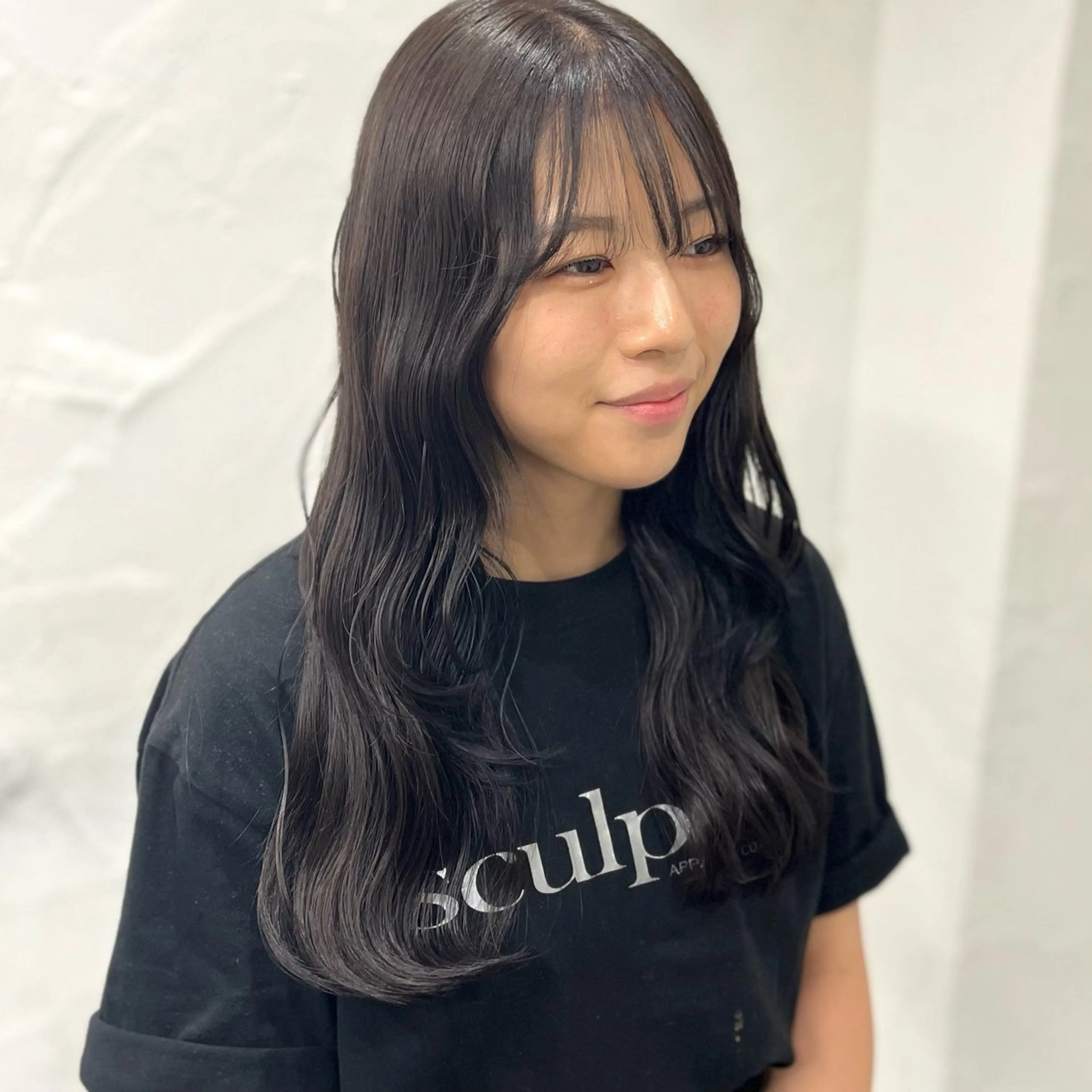 セミロング カラー 無料カットモデル ユナのヘアスタイル