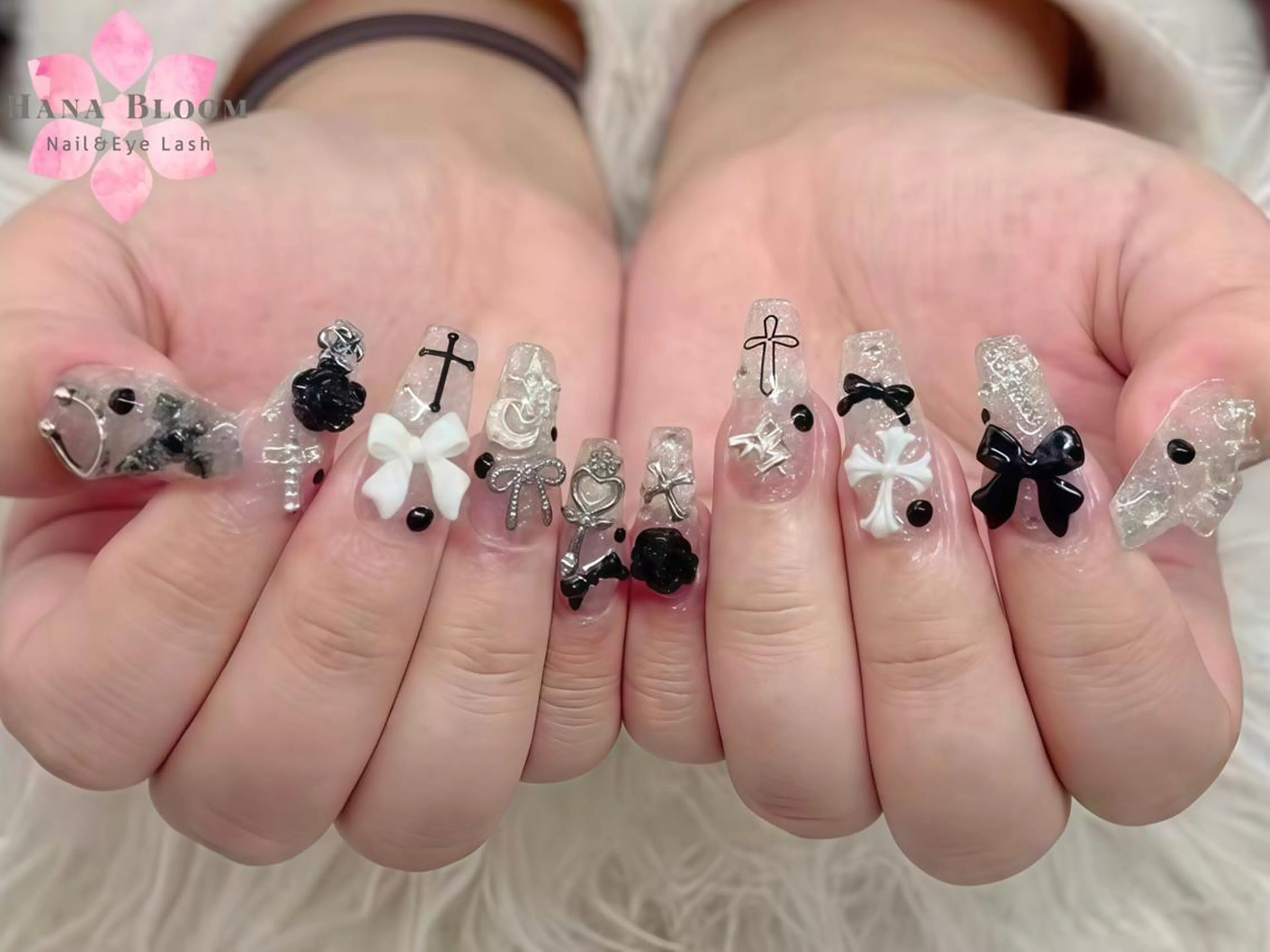 ネイル 長さ出し フレンチネイル ジェルネイル ガラスフレンチ 韓国ネイル Hana Bloom Nail💛Rinaのネイルデザイン