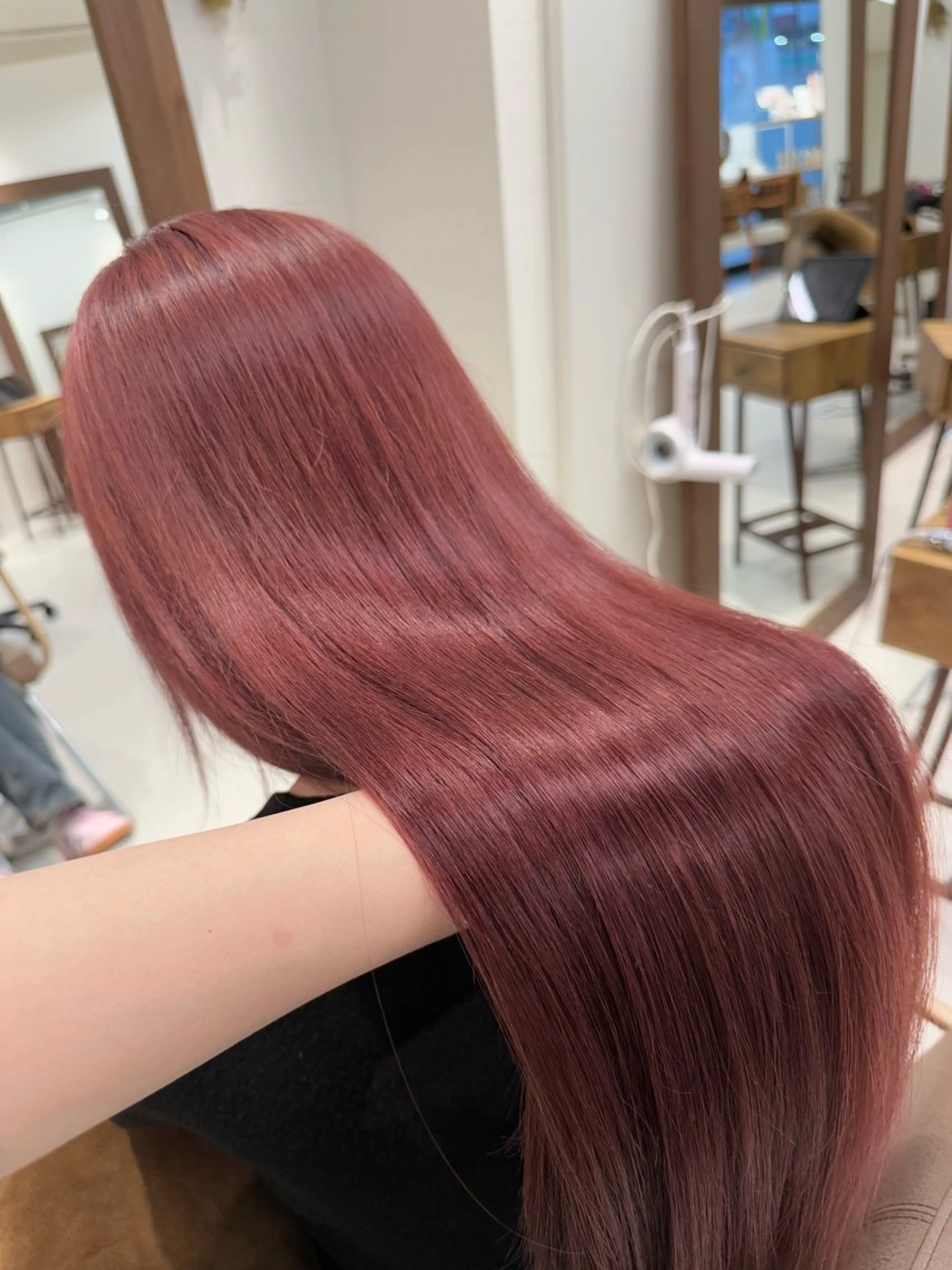 ロング カラー レッドカラー 暖色カラー /ヘアアレンジ/花鈴のヘアスタイル