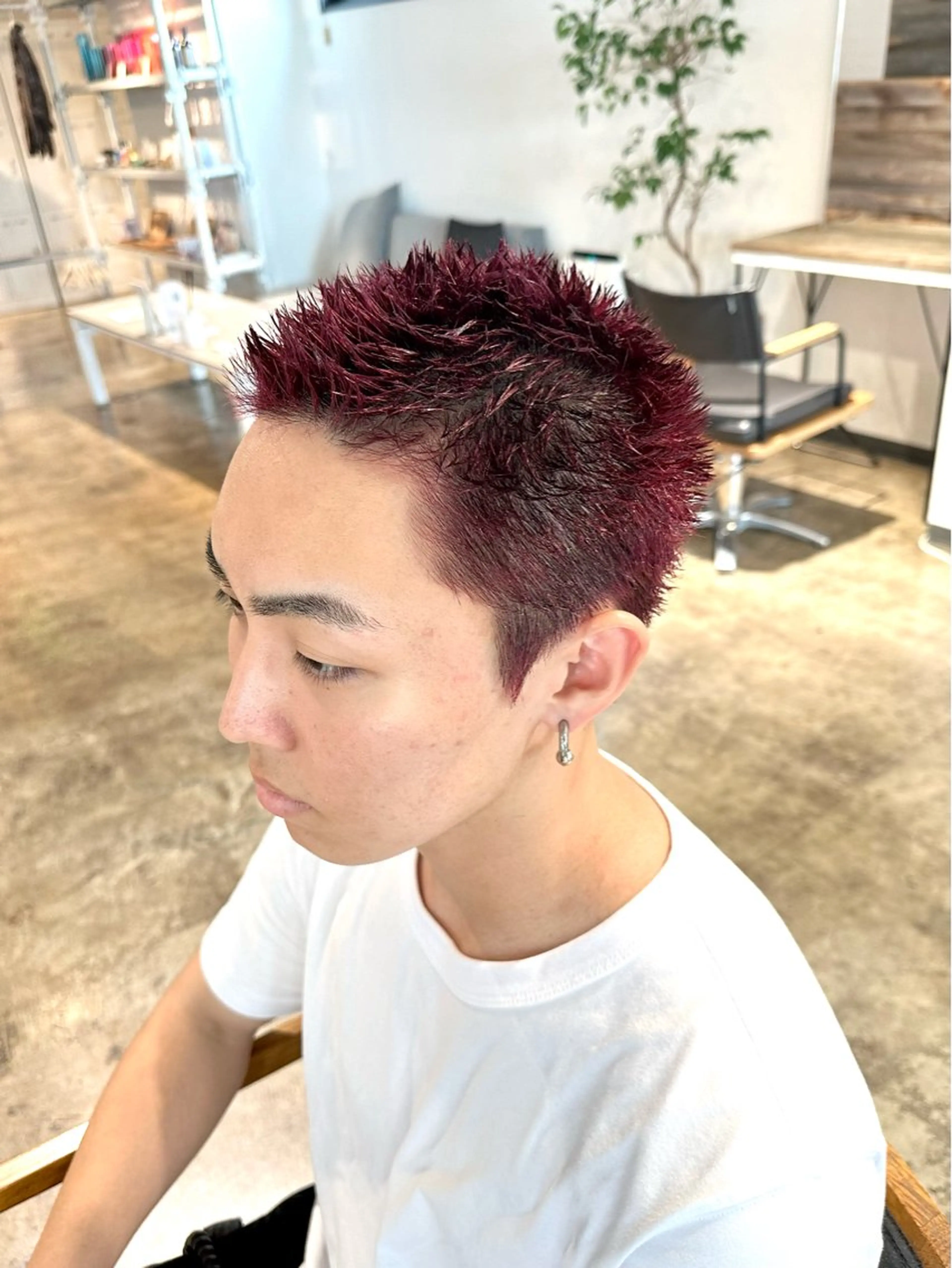 カラー メンズ ボウズ メンズハイトーン メンズパーマ ハイトーンカラー レッドカラー カット ヘアカラー トリートメント 骨格補正施術/メンズ 専門美容師/YUYAのヘアスタイル