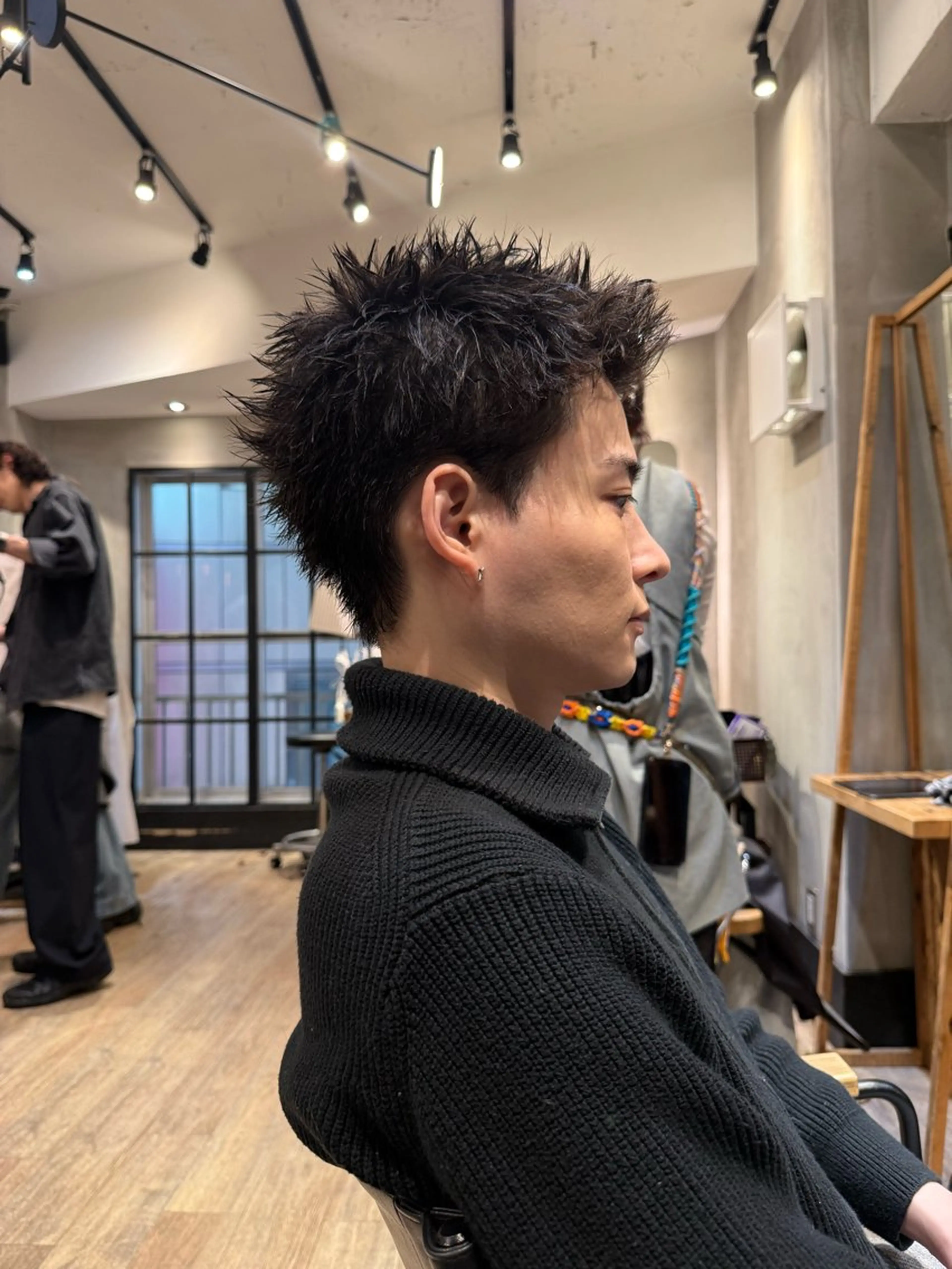 ショート パーマ メンズ メンズパーマ スパイキーショート ショートヘア カット パーマ メンズショート/ピン パーマ/新宿/フウガのヘアスタイル