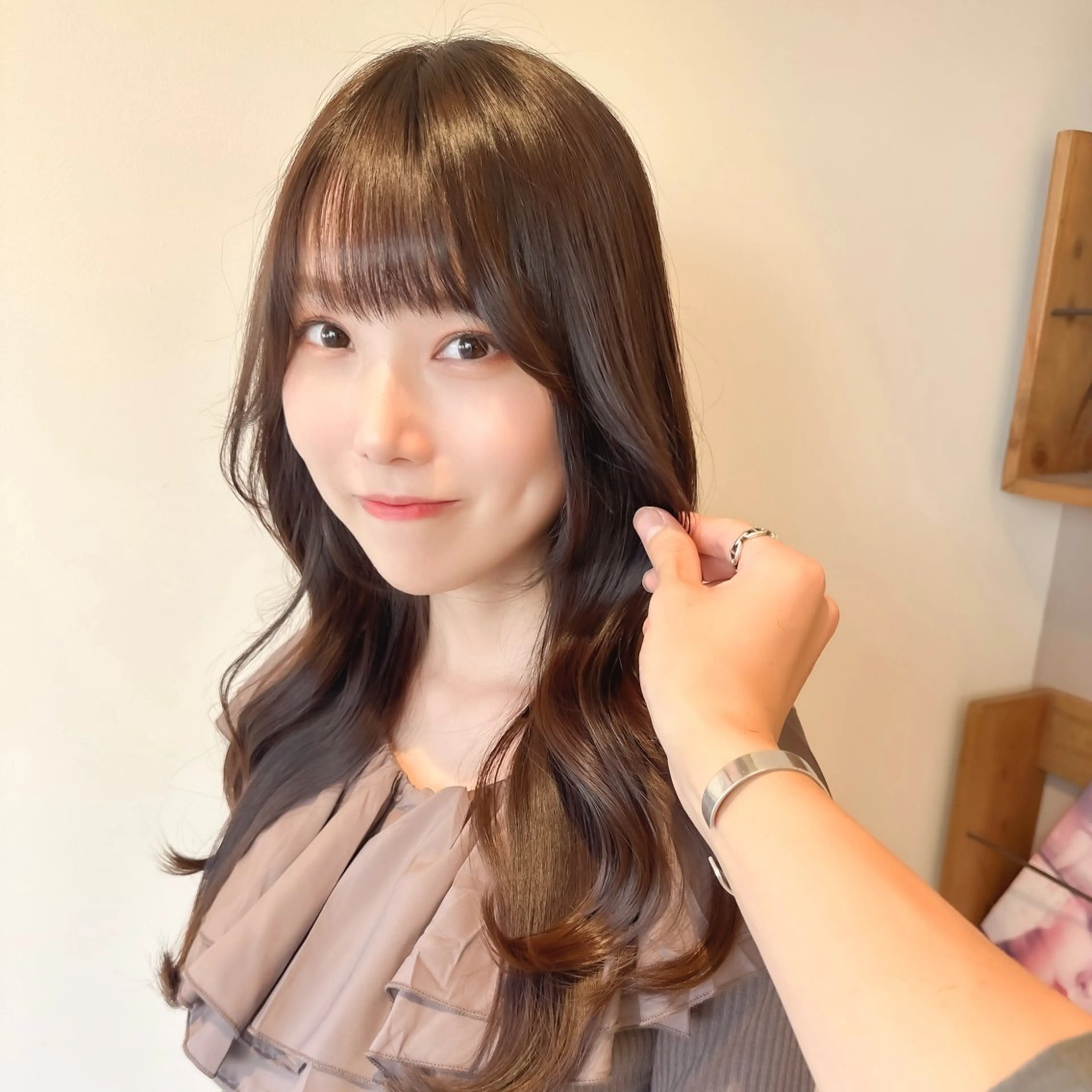 セミロング カット ヘアカラー トリートメント レイヤー/韓国/ボブ 縮毛矯正/畠中ケントのヘアスタイル