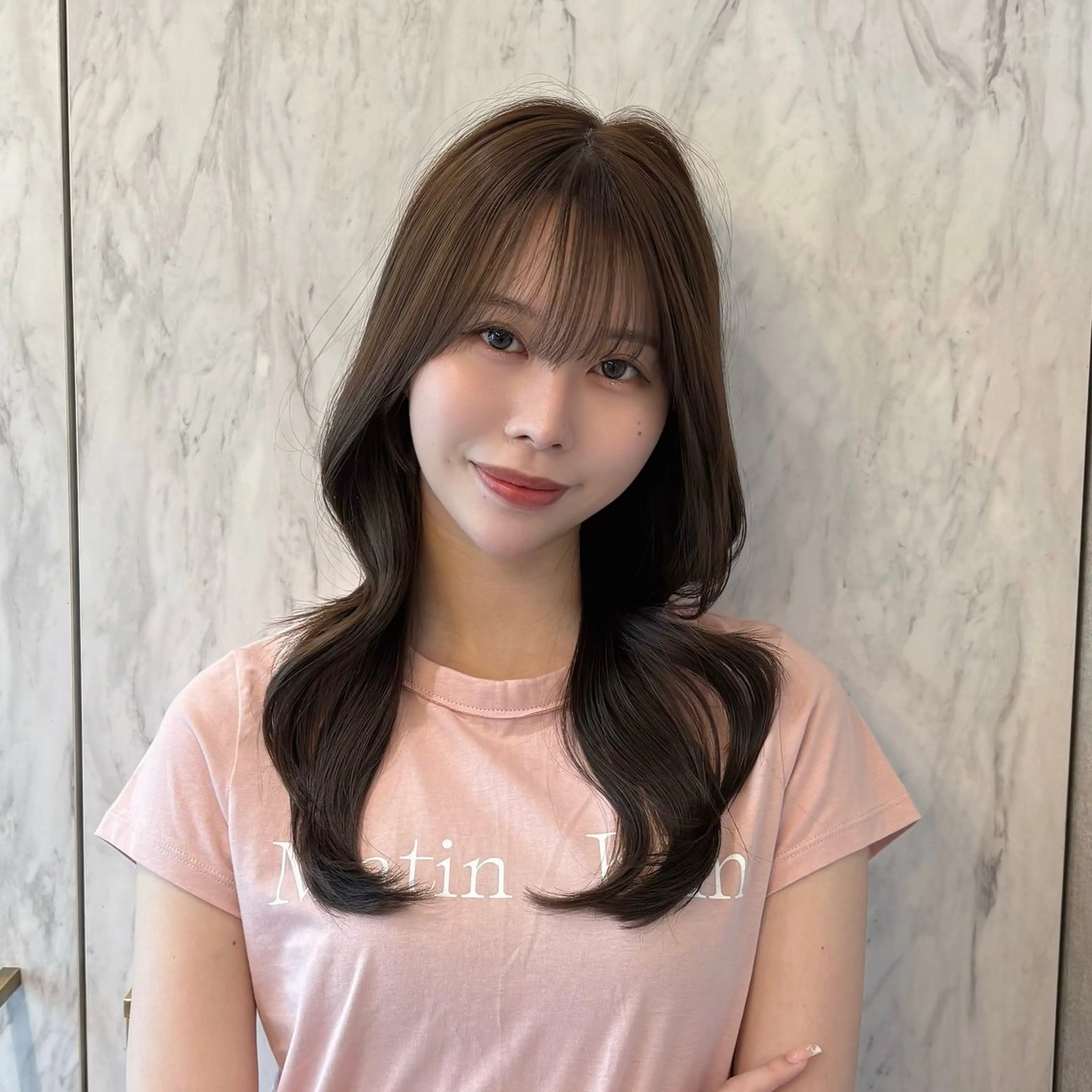 ロング カラー パーマ ヘアアレンジ メンズ キッズ ヘアカラー トリートメント 新宿/小顔レイヤー/ 顔まわり/西慶太朗のヘアスタイル