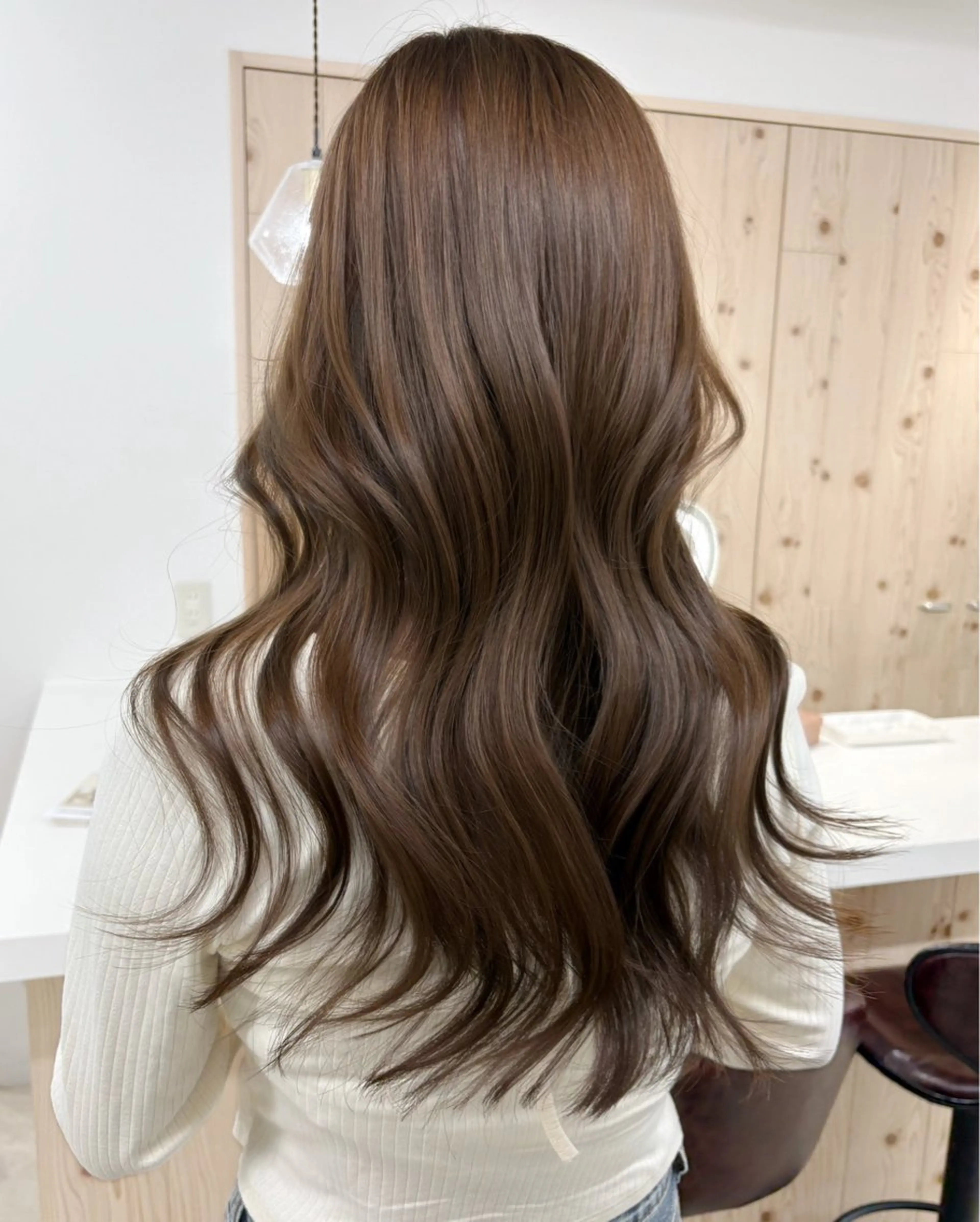 セミロング カラー カット ヘアカラー トリートメント ヘアセット 新宿/韓国ヘア/ 髪質改善ストレートのヘアスタイル