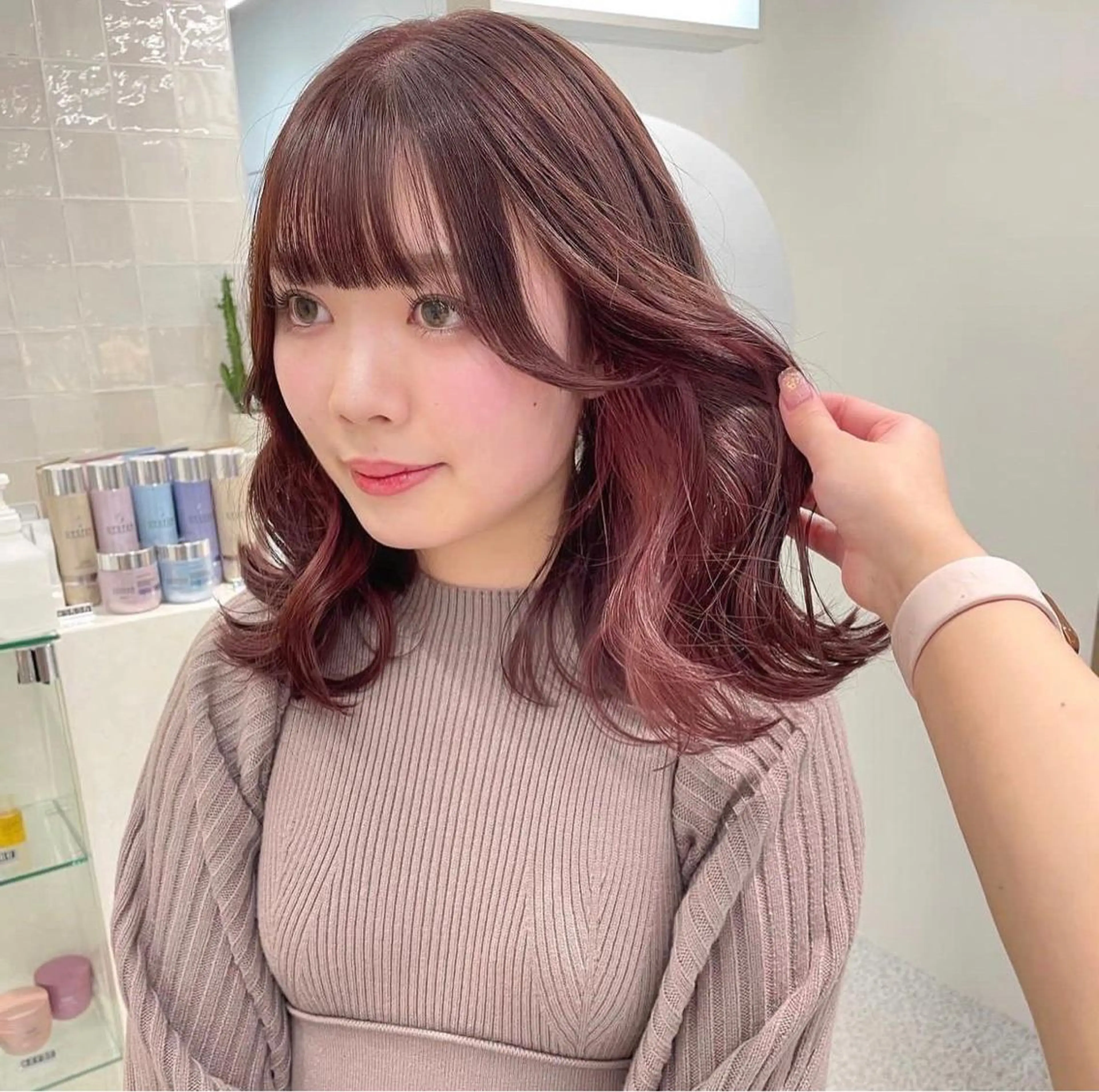 セミロング カラー ヘアカラー 透明感カラー🪡🤍 nanao🤍🪡のヘアスタイル