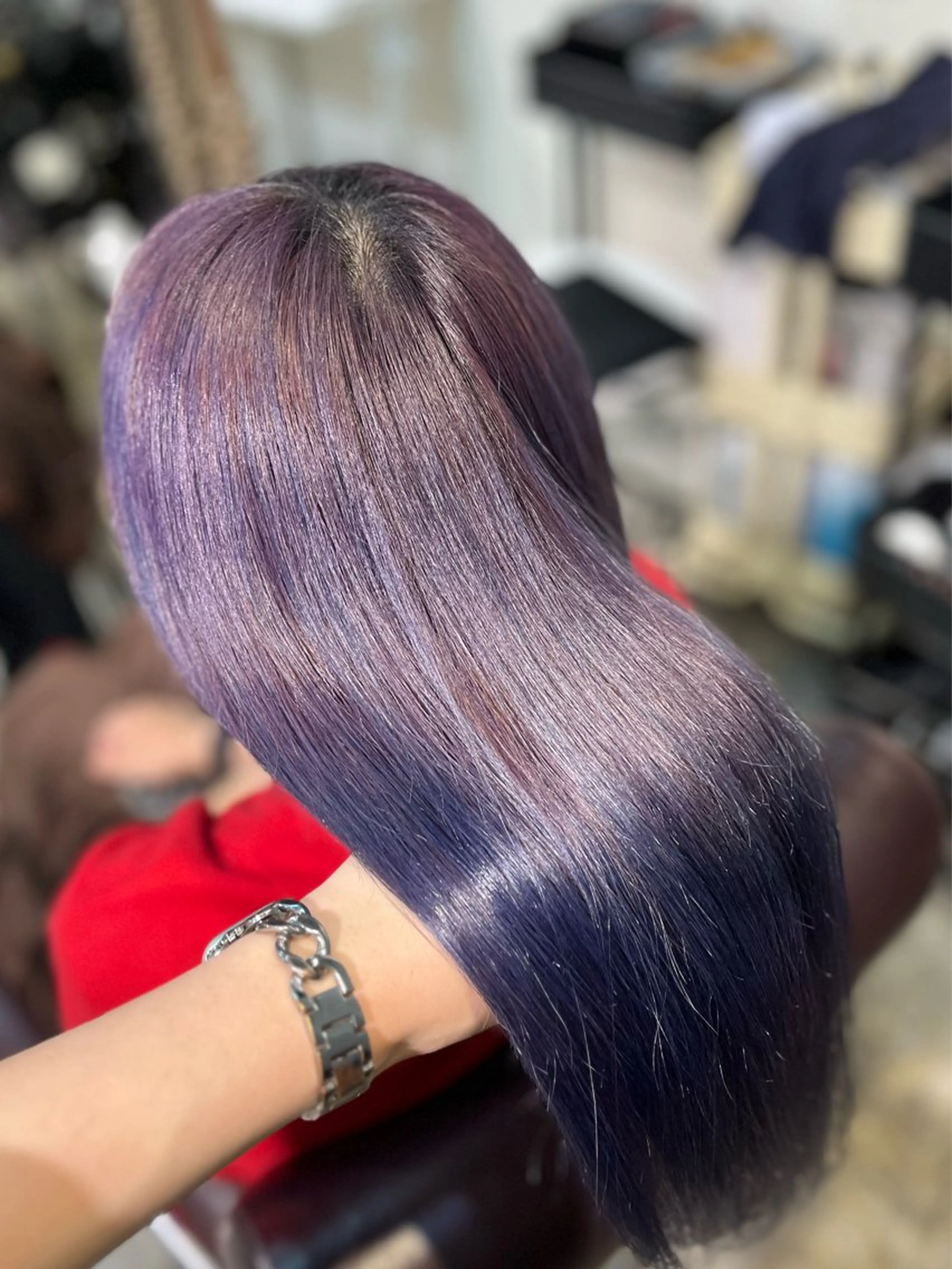 ロング カラー ヘアカラー フェザーパーマ🌙 毛流れ yuzukiのヘアスタイル