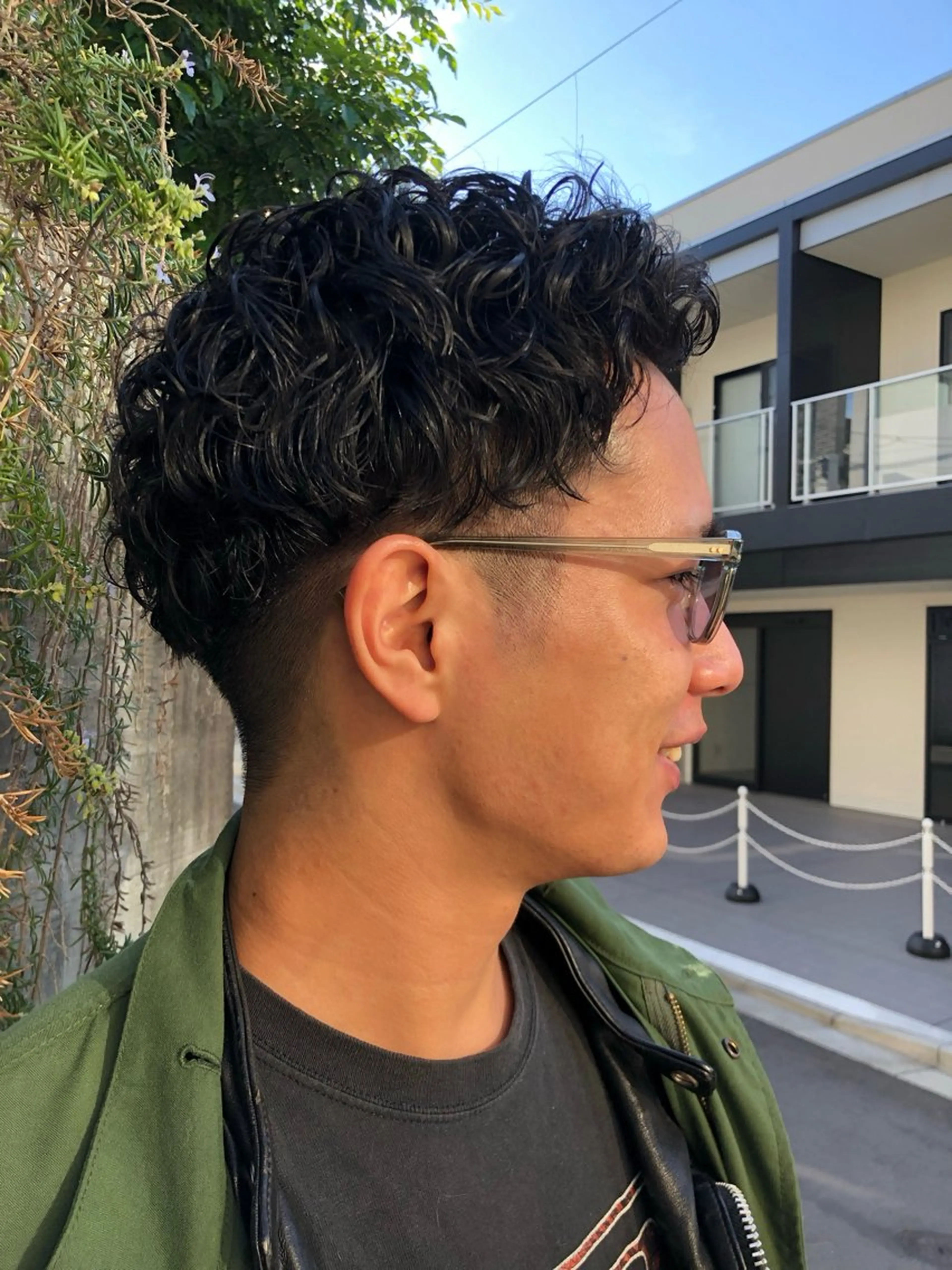 メンズ カット ハイライト白髪ぼかし メンズパーマ渋谷のヘアスタイル