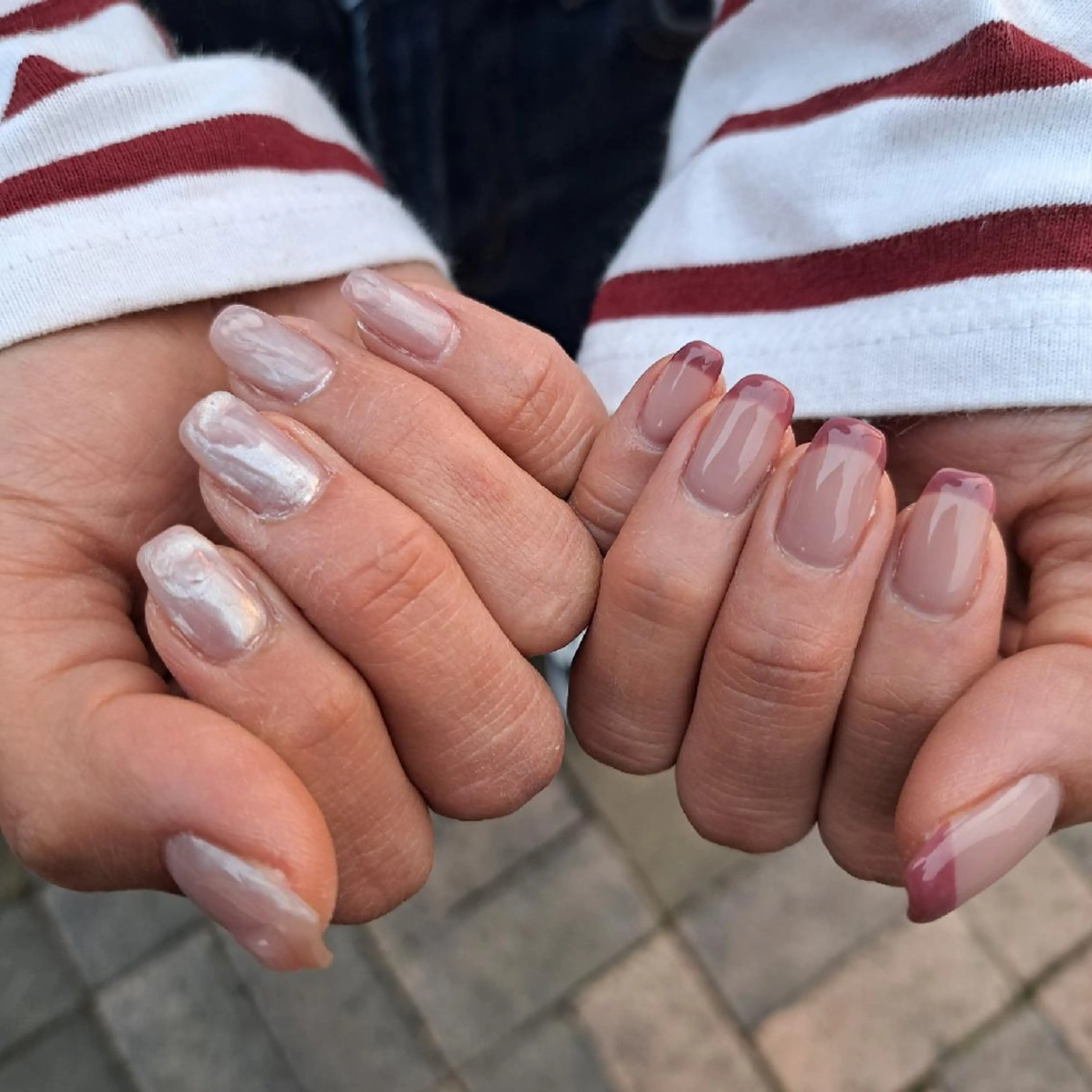 ネイル フレンチネイル 持ち込み ピンク HAYASHI  Nのネイルデザイン