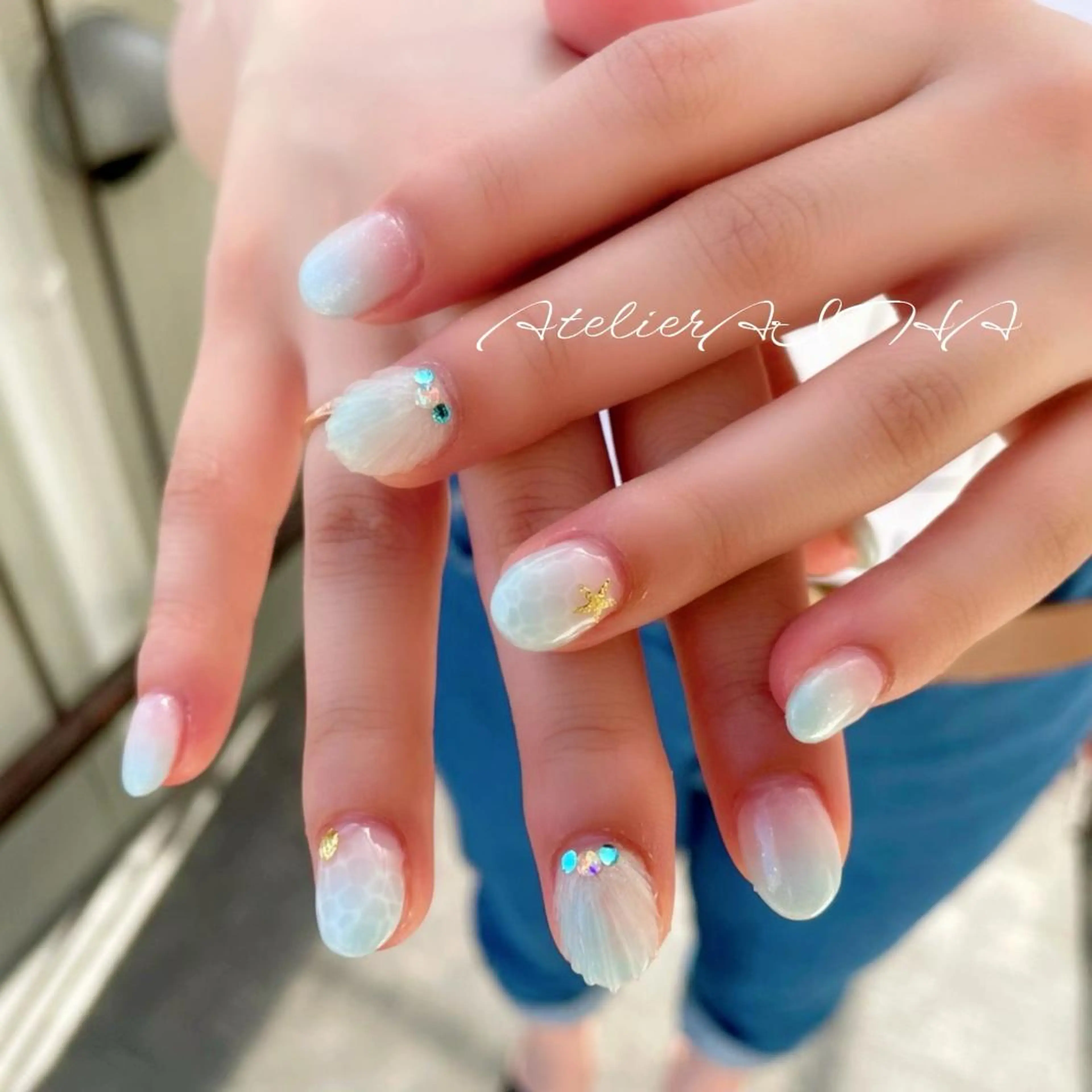 ネイル アートネイル 夏ネイル ハンドネイル アトリエAIHA★ フィルイン推奨サロンのネイルデザイン