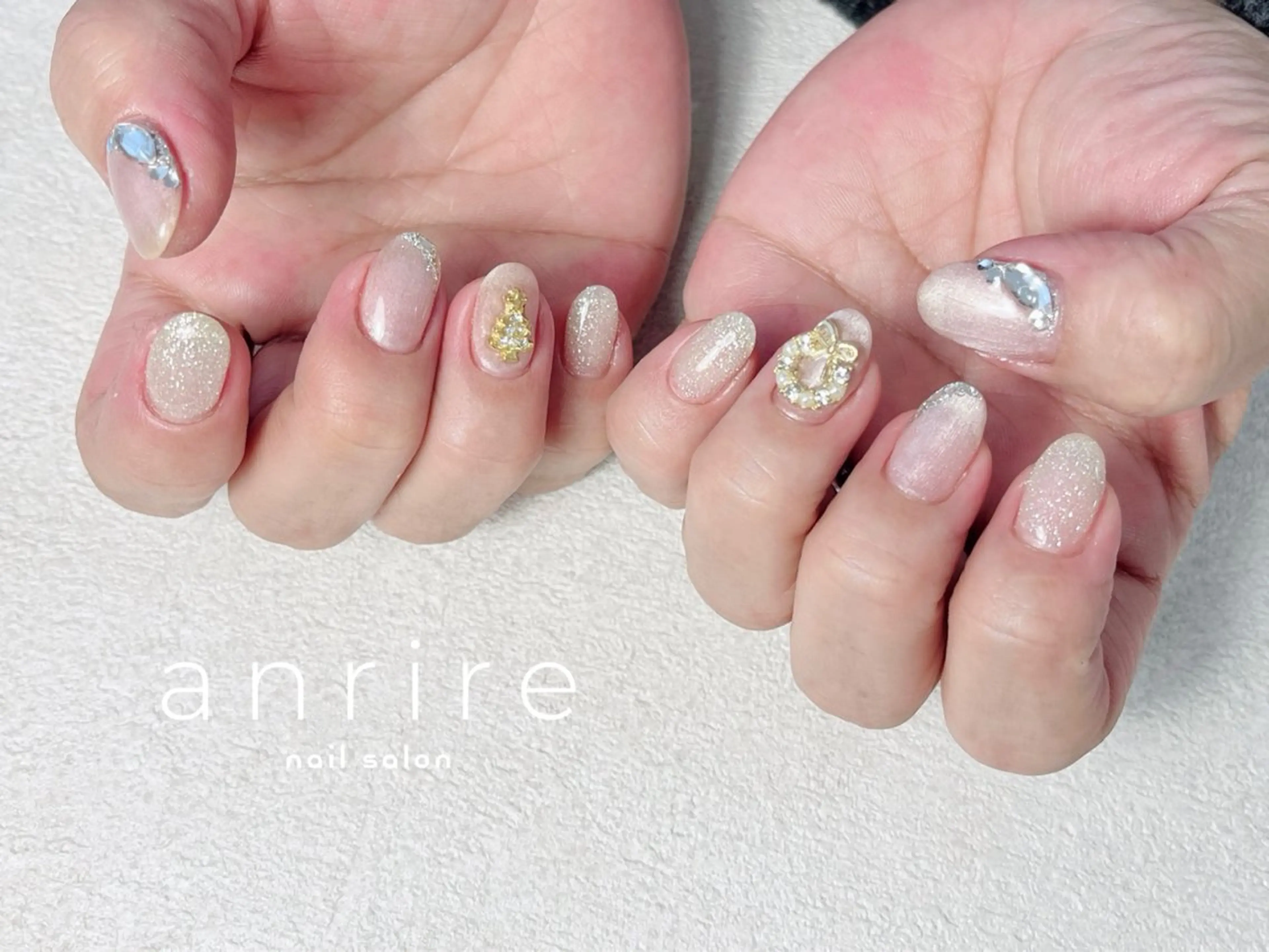 ネイル フラッシュネイル ジェルネイル キラキラネイル ラメ(グリッター) パラジェル ハンドネイル nailsalon anrireのネイルデザイン