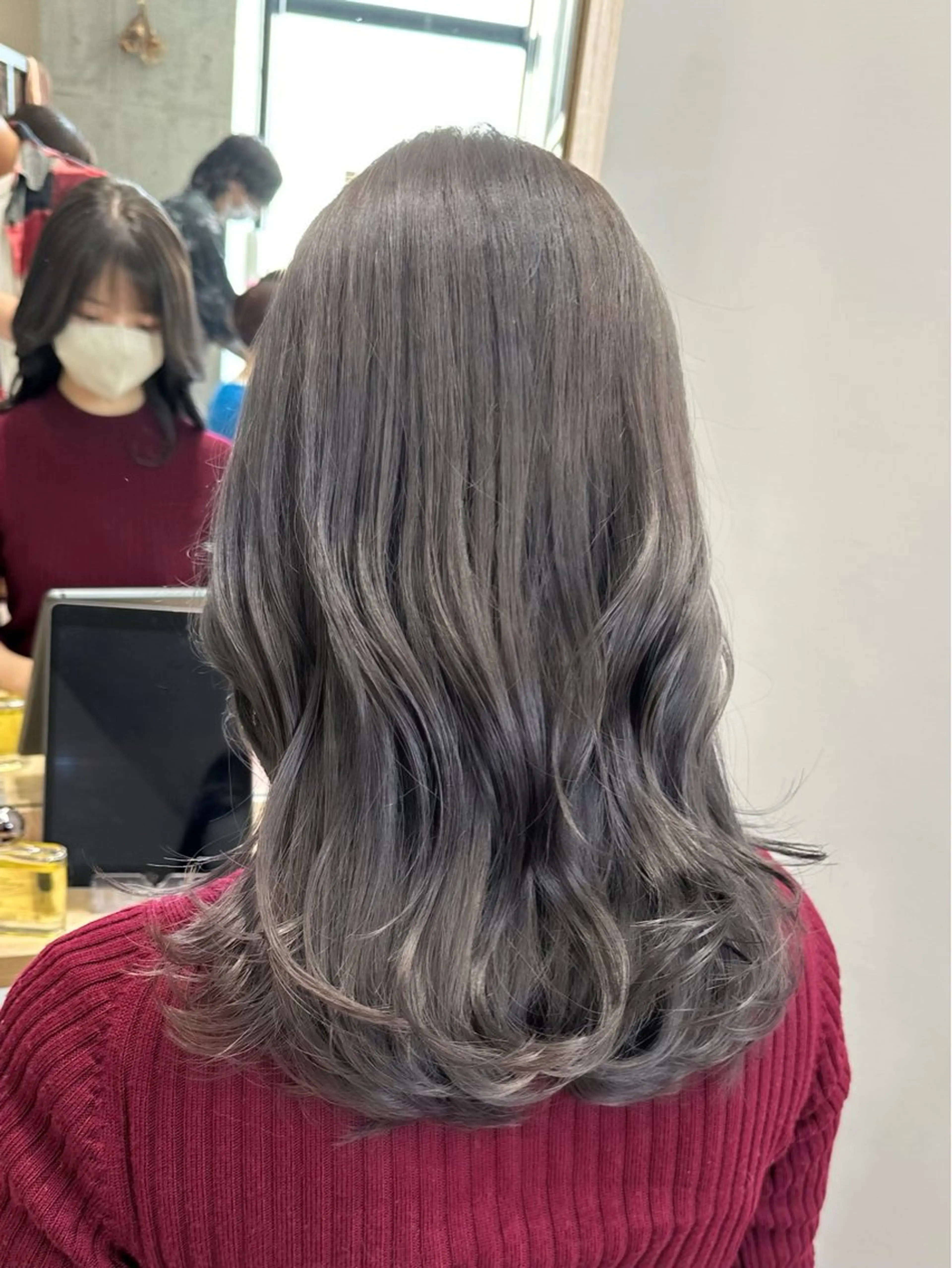 ミディアム カット ヘアカラー トリートメント ✨透明感カラー/縮毛 恵比寿HAYATO✨のヘアスタイル