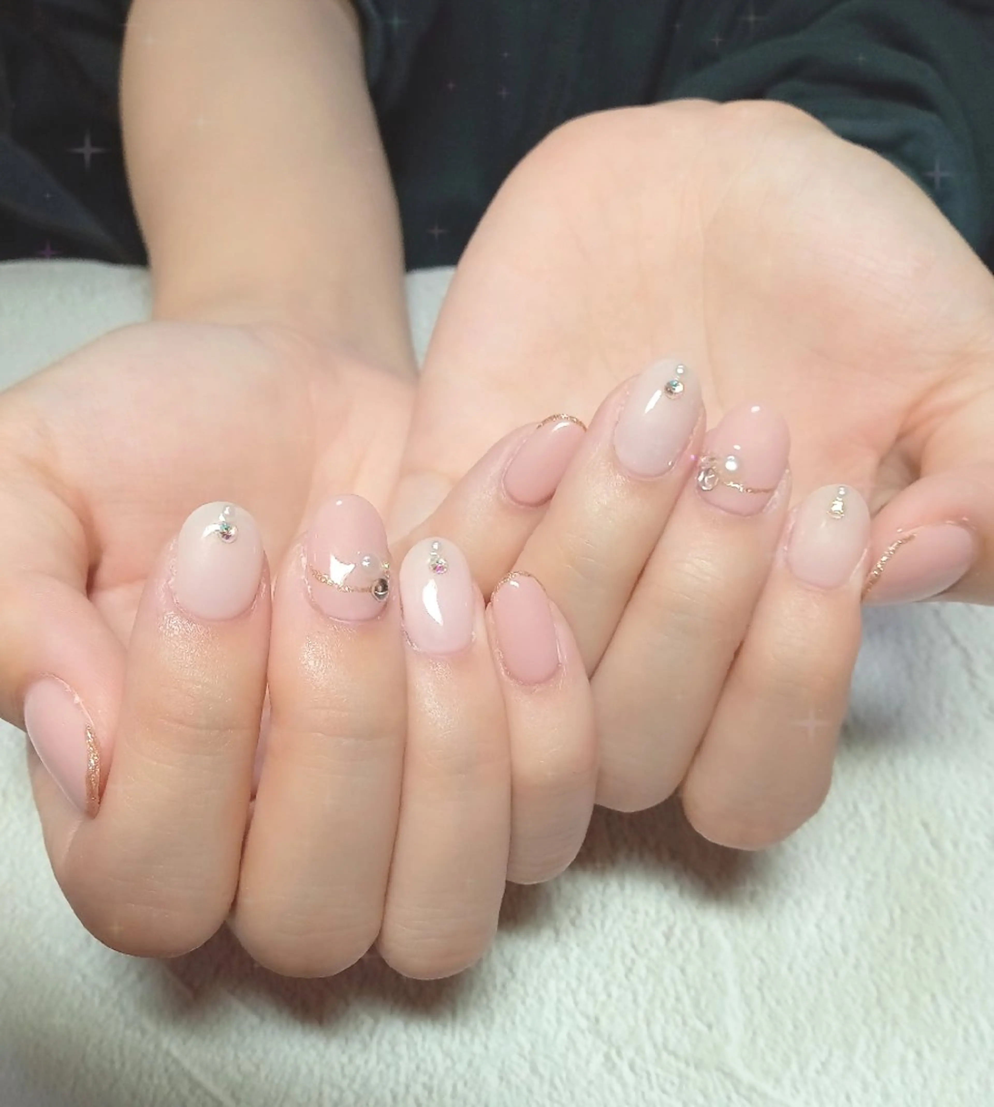 ネイル ジェルネイル キラキラネイル ラメ(グリッター) オフィスネイル パラジェル ハンドネイル flure de neige yukiのネイルデザイン