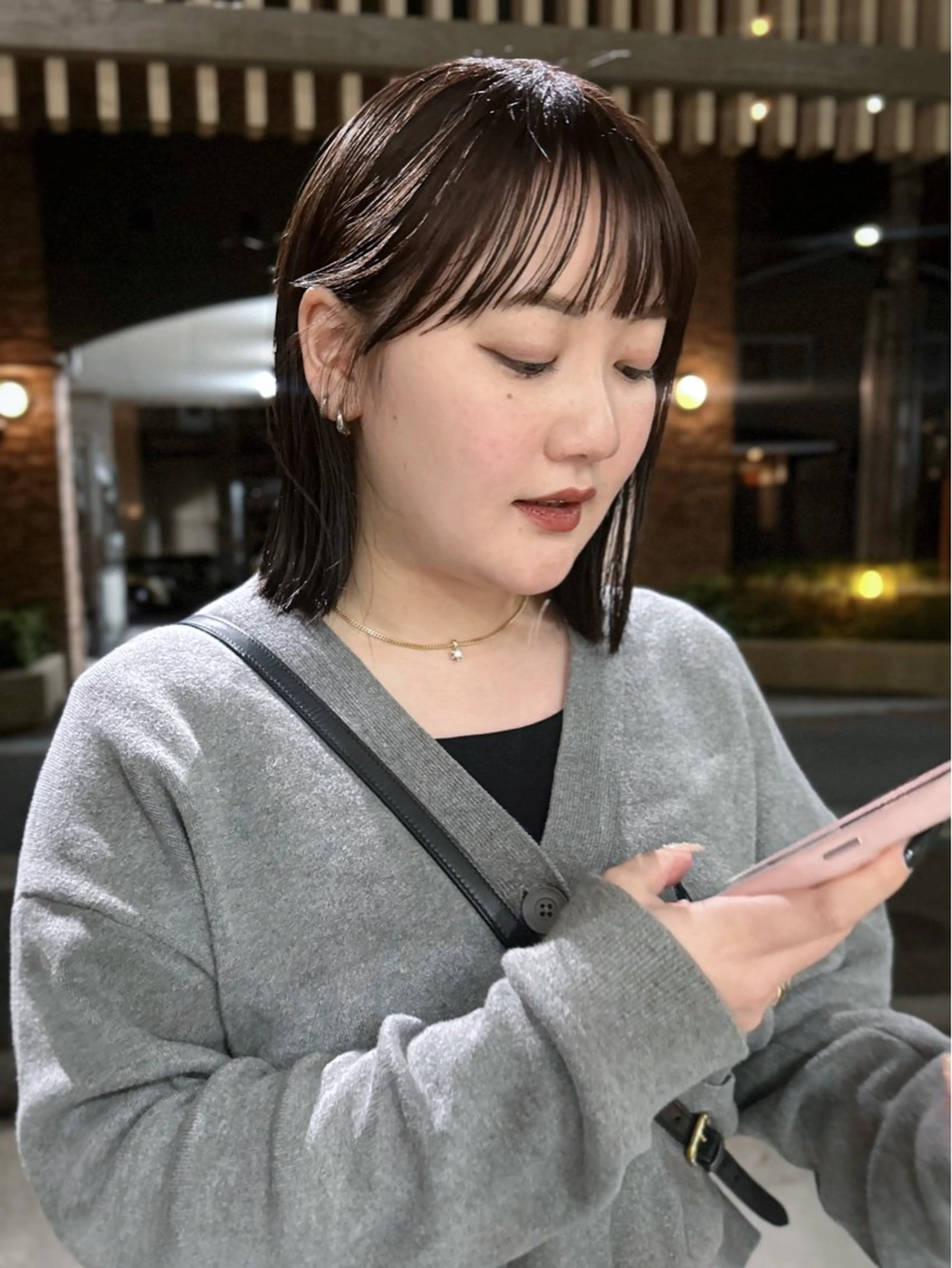 ミディアム ボブ BROUN®所属・江坂/レイヤー/ボブ nacaのヘアスタイル