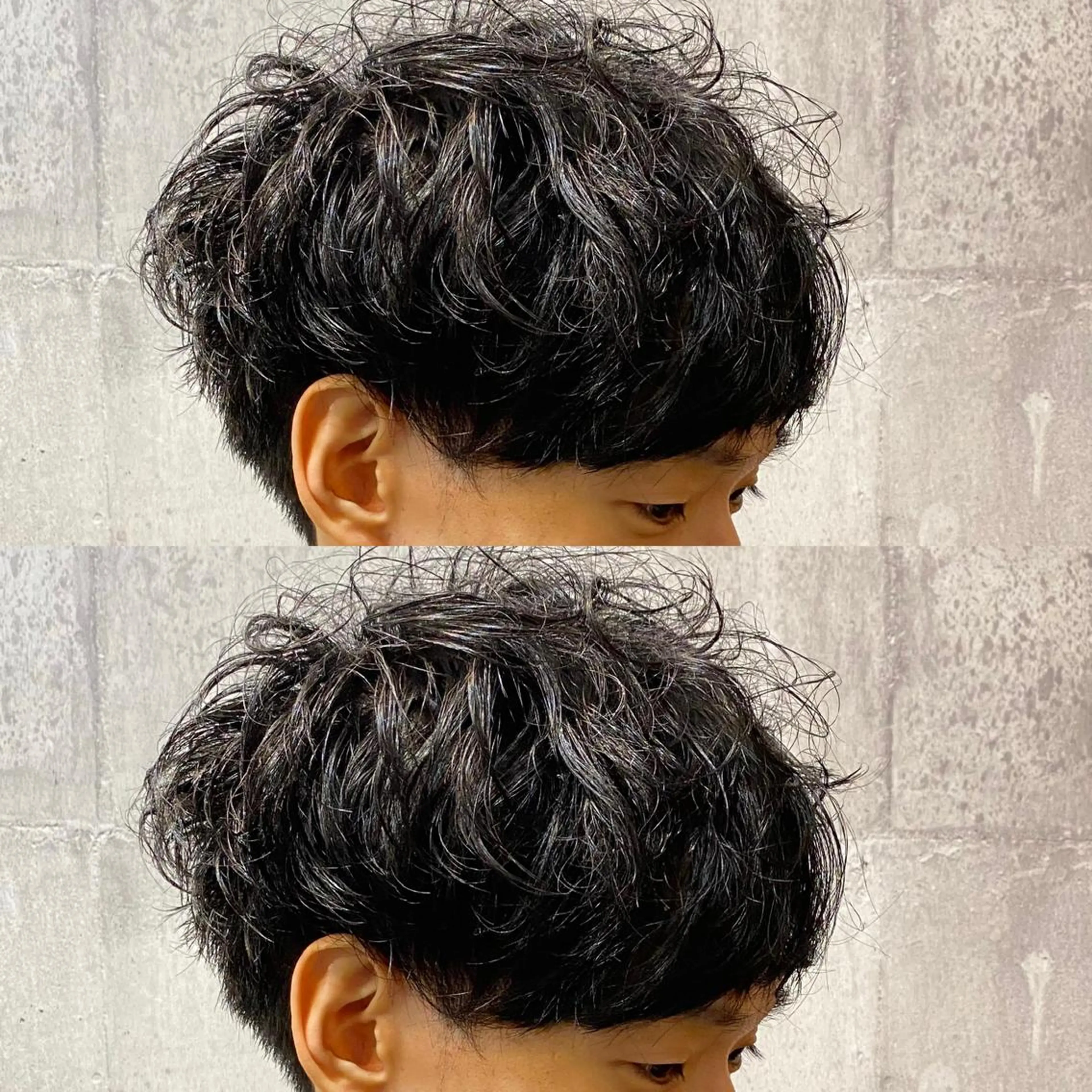 ミディアム パーマ メンズ 高橋 宏輔のヘアスタイル