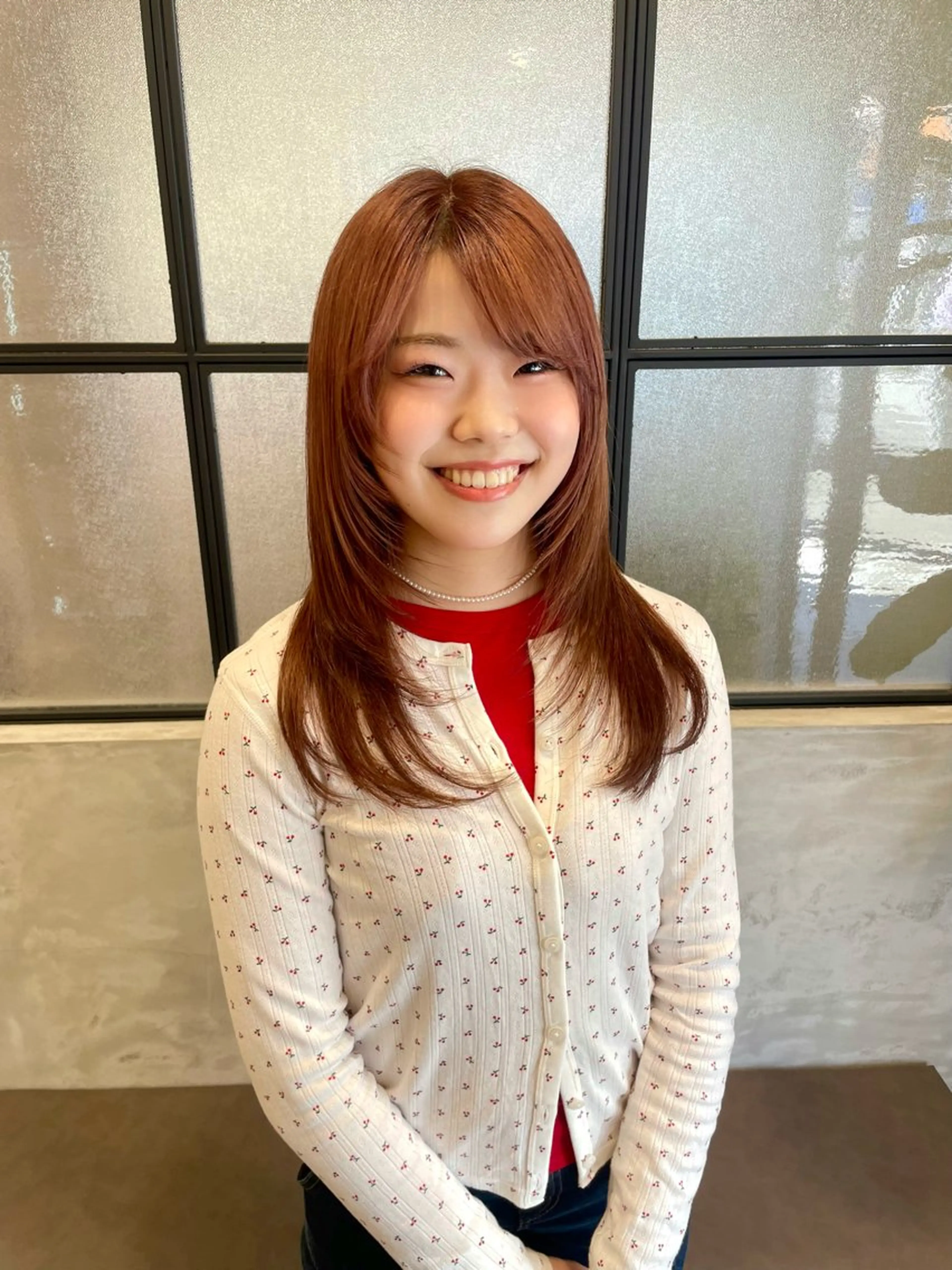 ロング カラー ブラウンカラー ピンクカラー ピンクブラウン レイヤーカット カット ヘアカラー 佐藤 由依/水光カラーのヘアスタイル