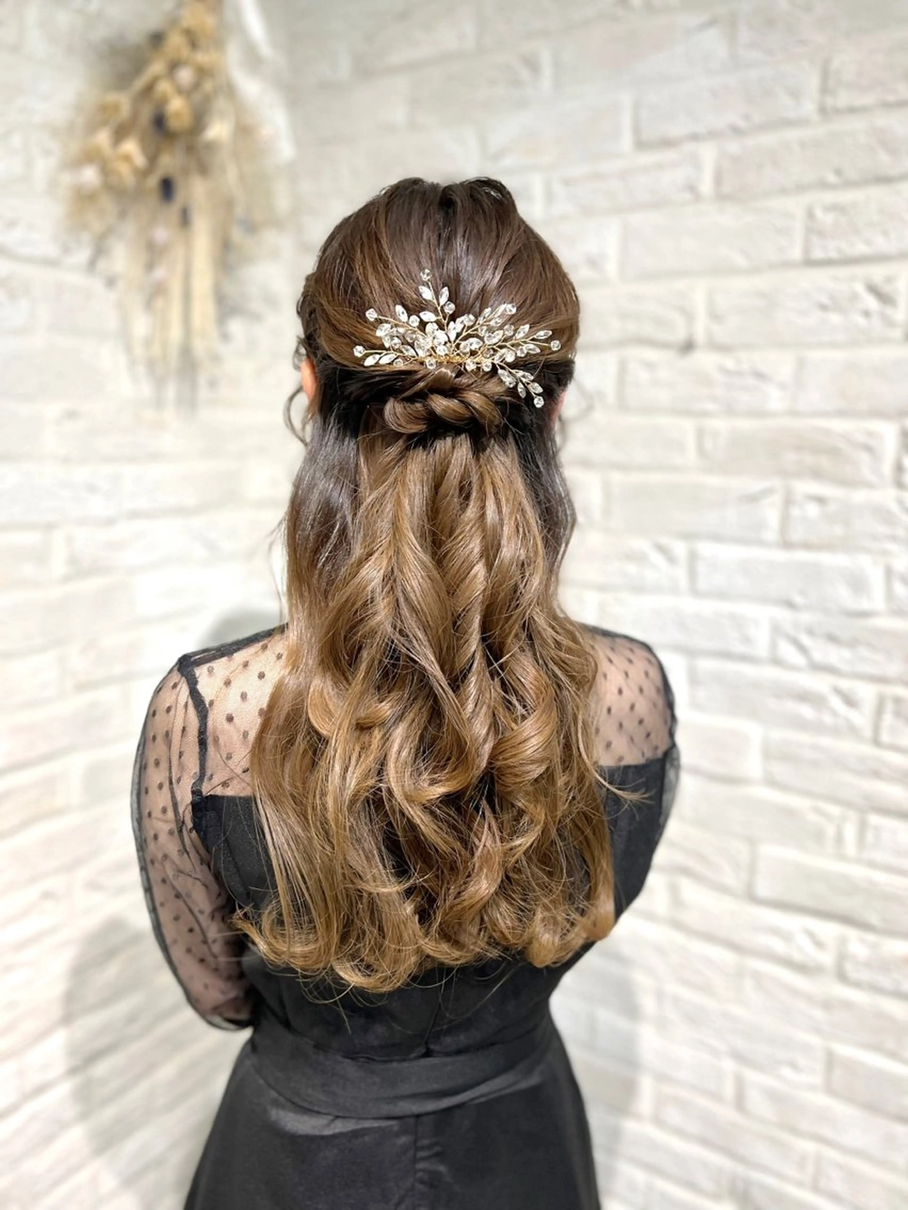 ヘアアレンジ ハーフアップ 結婚式・ブライダル ヘアセット 伊藤 栄子のヘアスタイル