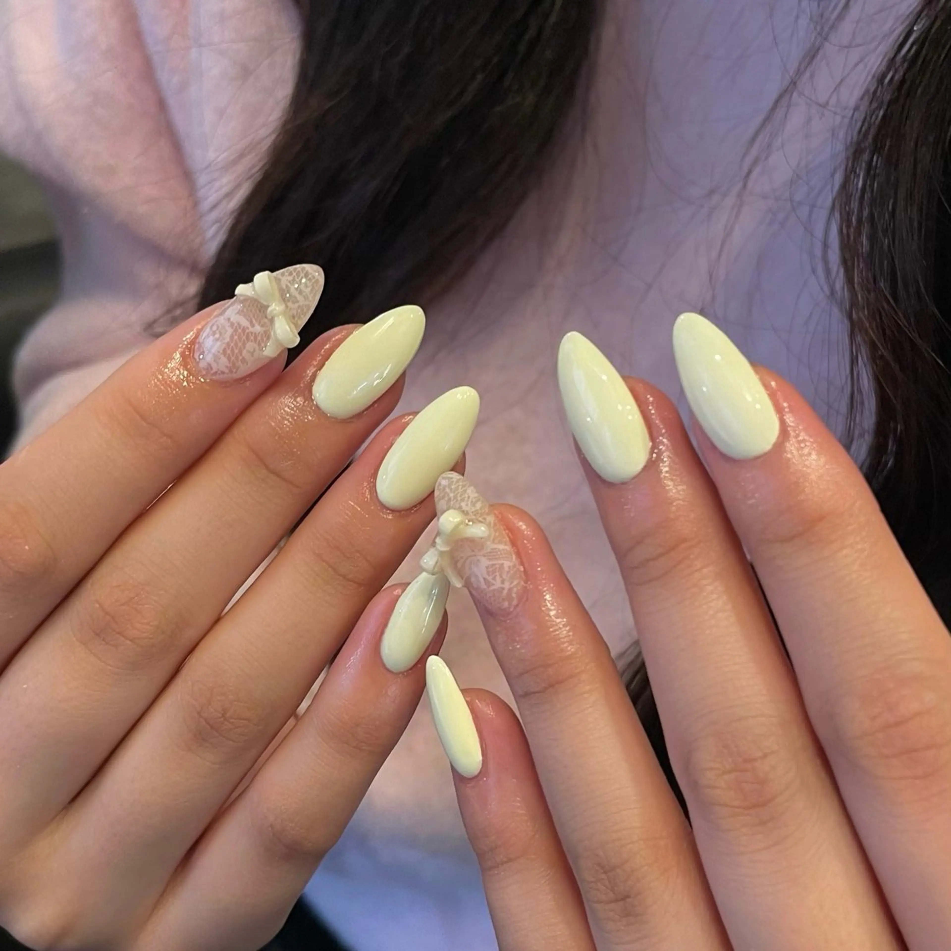 ネイル レース 春ネイル ハンドネイル lillion🌙 anのネイルデザイン