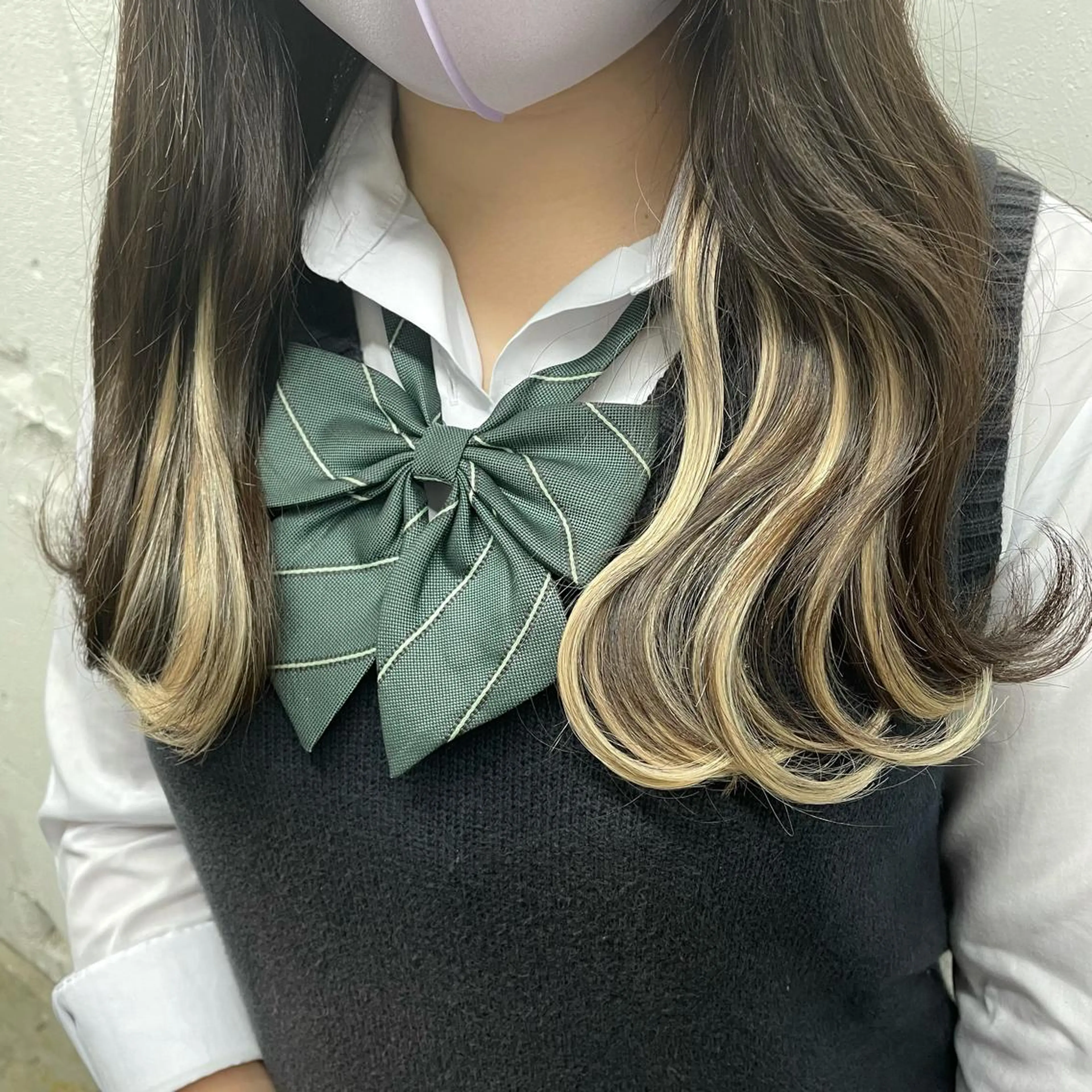 ロング カラー シールエクステ バレイヤージュ ミストバング ダブルカラー  フェイスフレーミング ヘアカラー エクステ 🧡艶髪ちゅるん髪 🫧🧡YUKI❄️のヘアスタイル