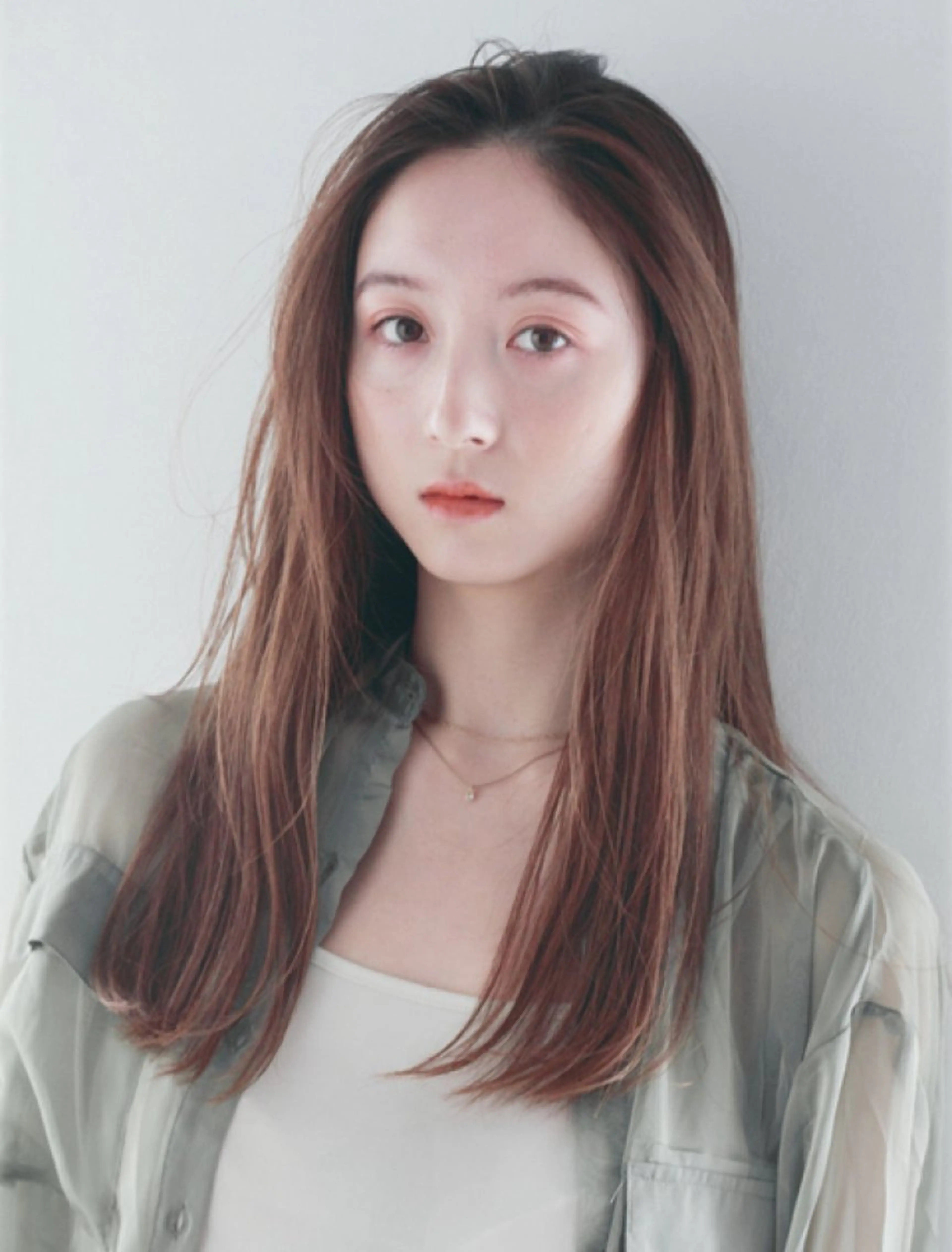 ロング 縮毛矯正×髪質改善 カラー×クロスパーマのヘアスタイル