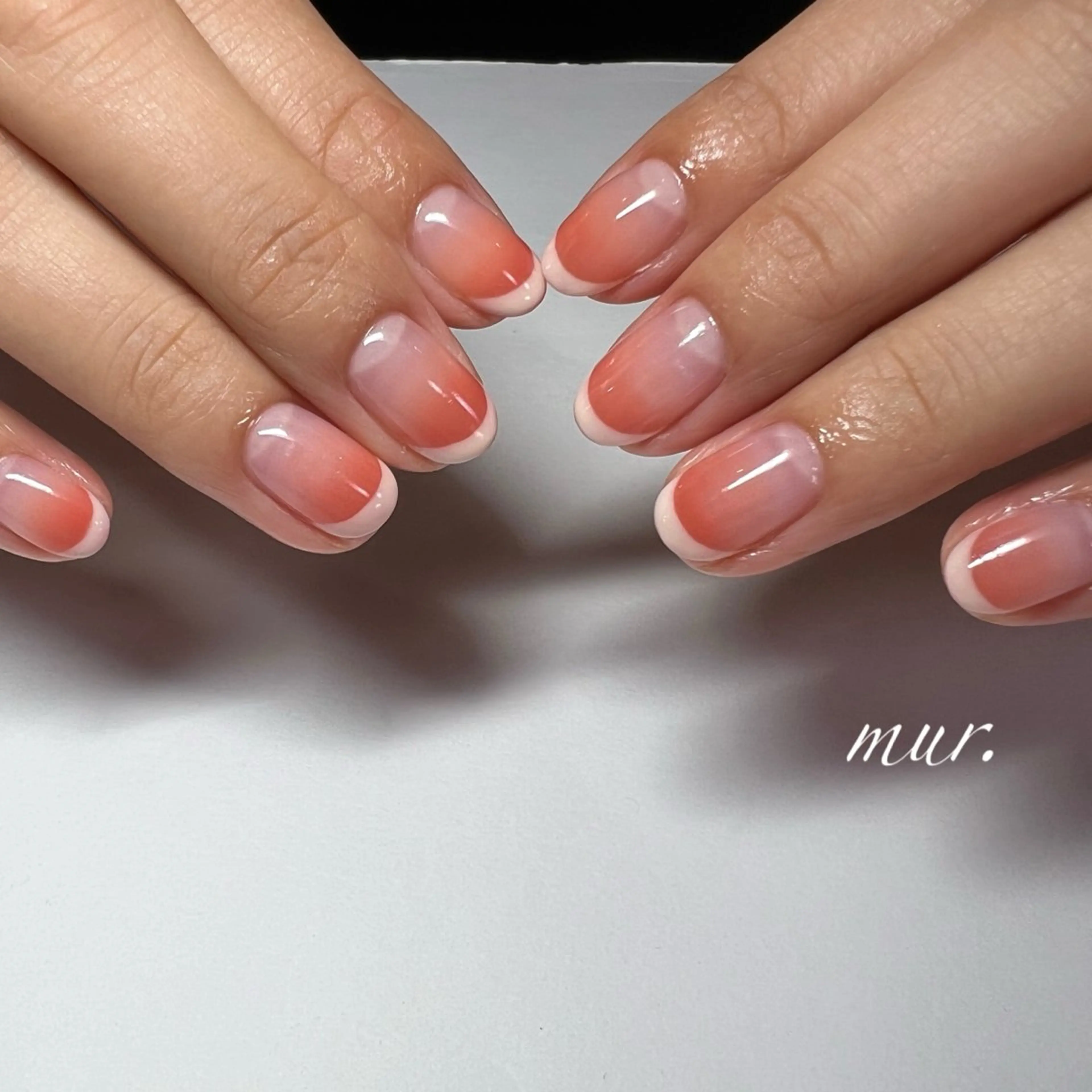 ネイル フレンチネイル ジェルネイル グラデーション 韓国ネイル ワンホンネイル nailsalon mur.のネイルデザイン