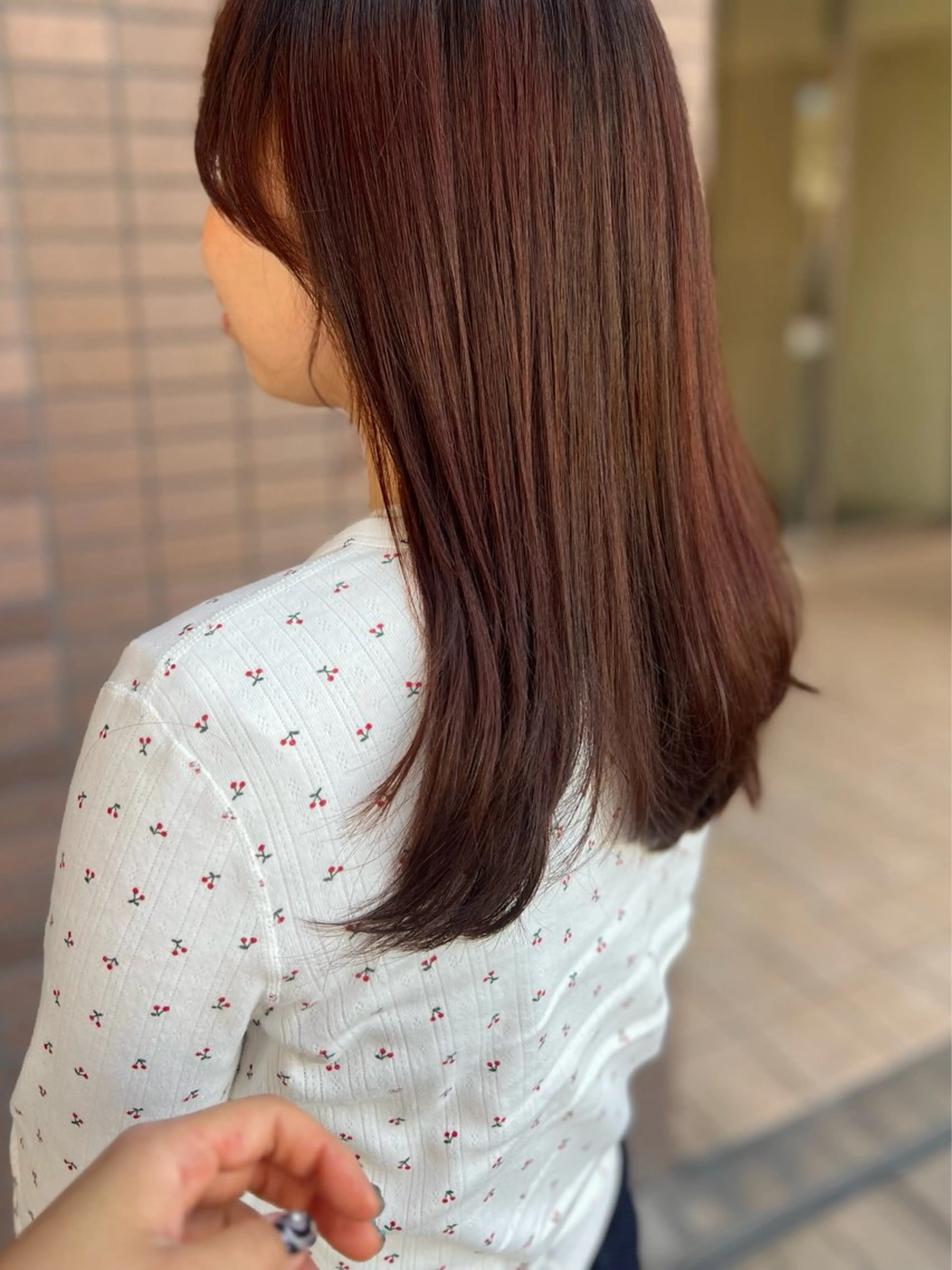 セミロング カラー ブリーチ ブリーチなしカラー オレンジ カット トリートメント HONOKA /レイヤー人気/尼崎のヘアスタイル