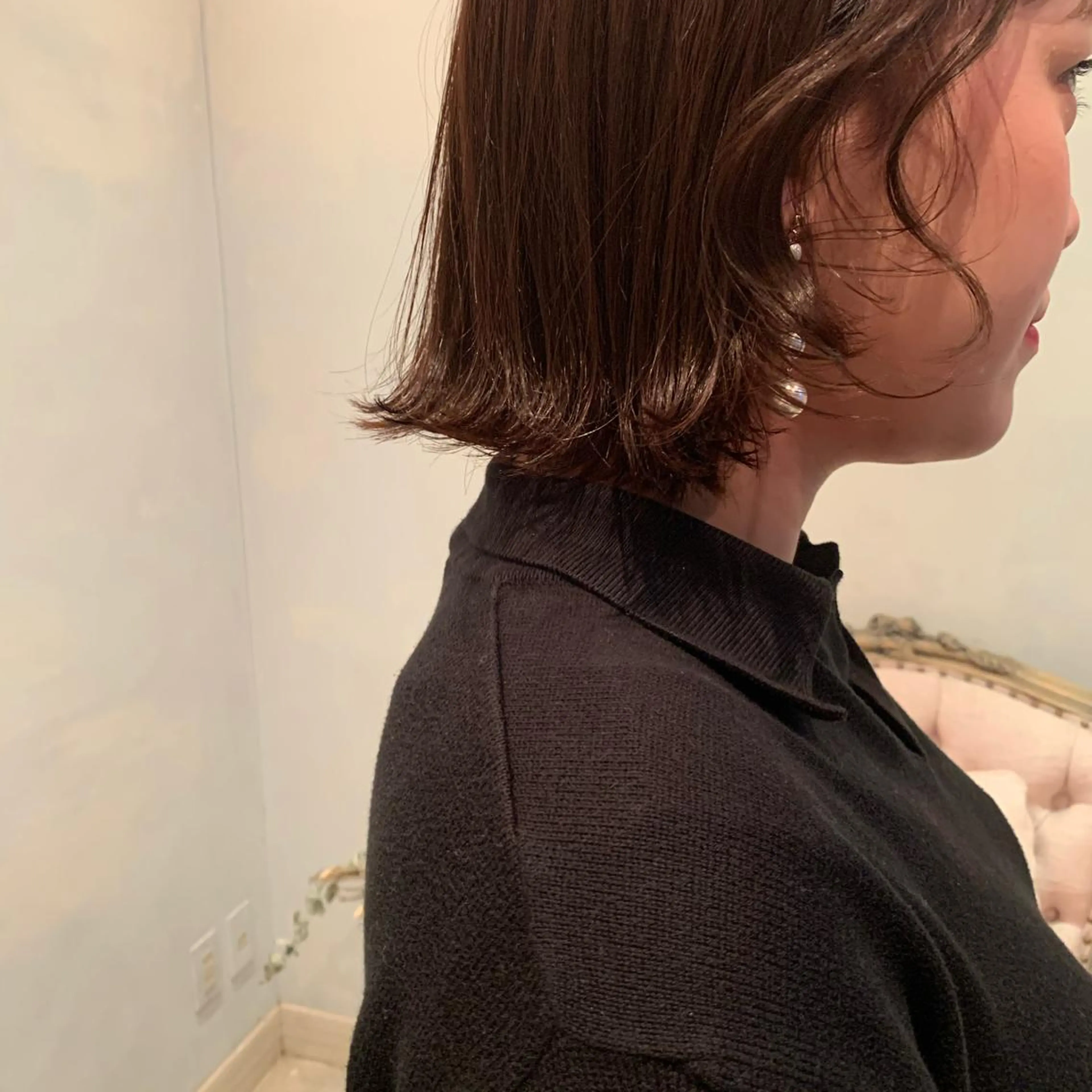 ミディアム カラー ヘアカラー トリートメント SAKINO． ベージュカラーのヘアスタイル