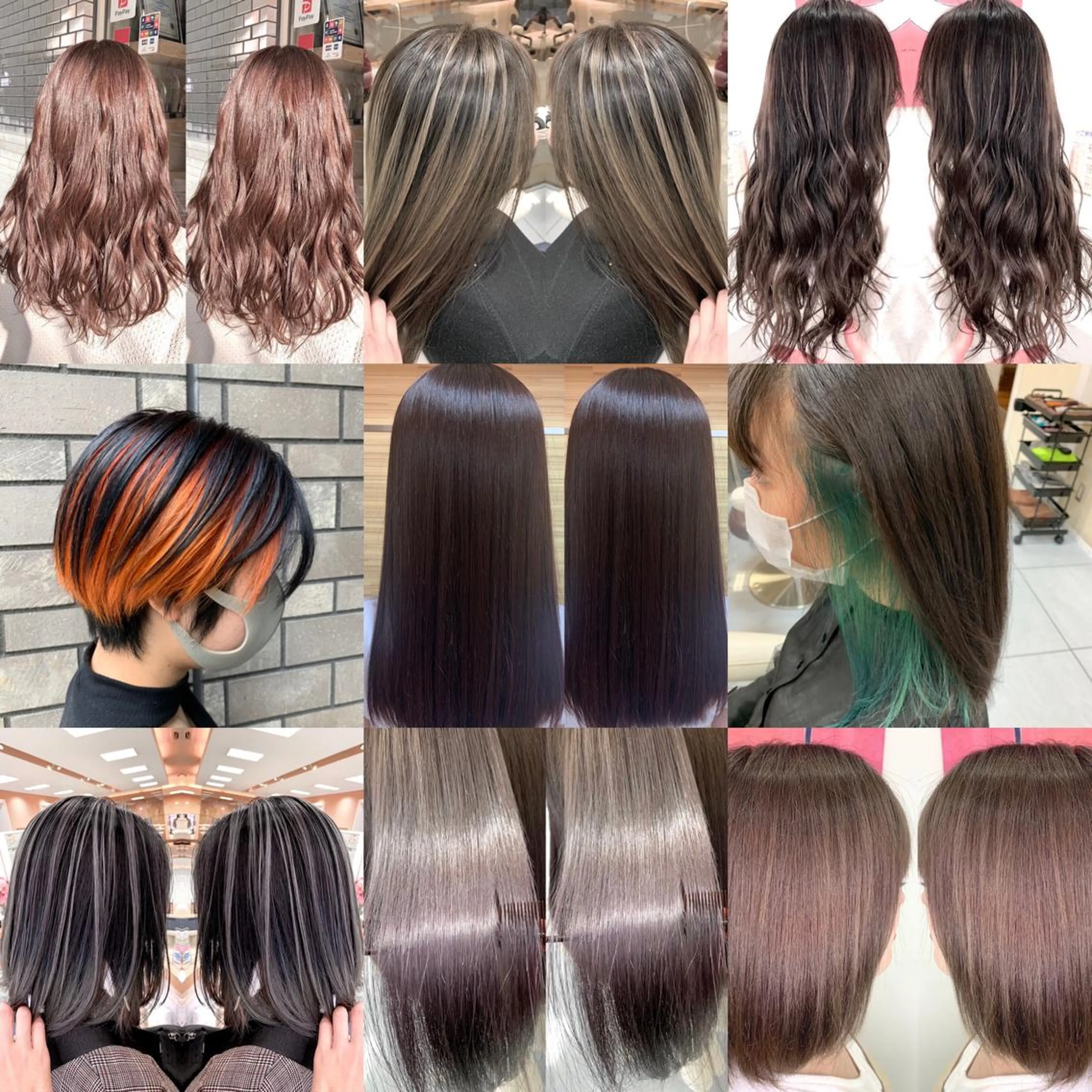 セミロング カラー パーマ ヘアアレンジ 縮毛/レイヤー 韓国/橋口のヘアスタイル