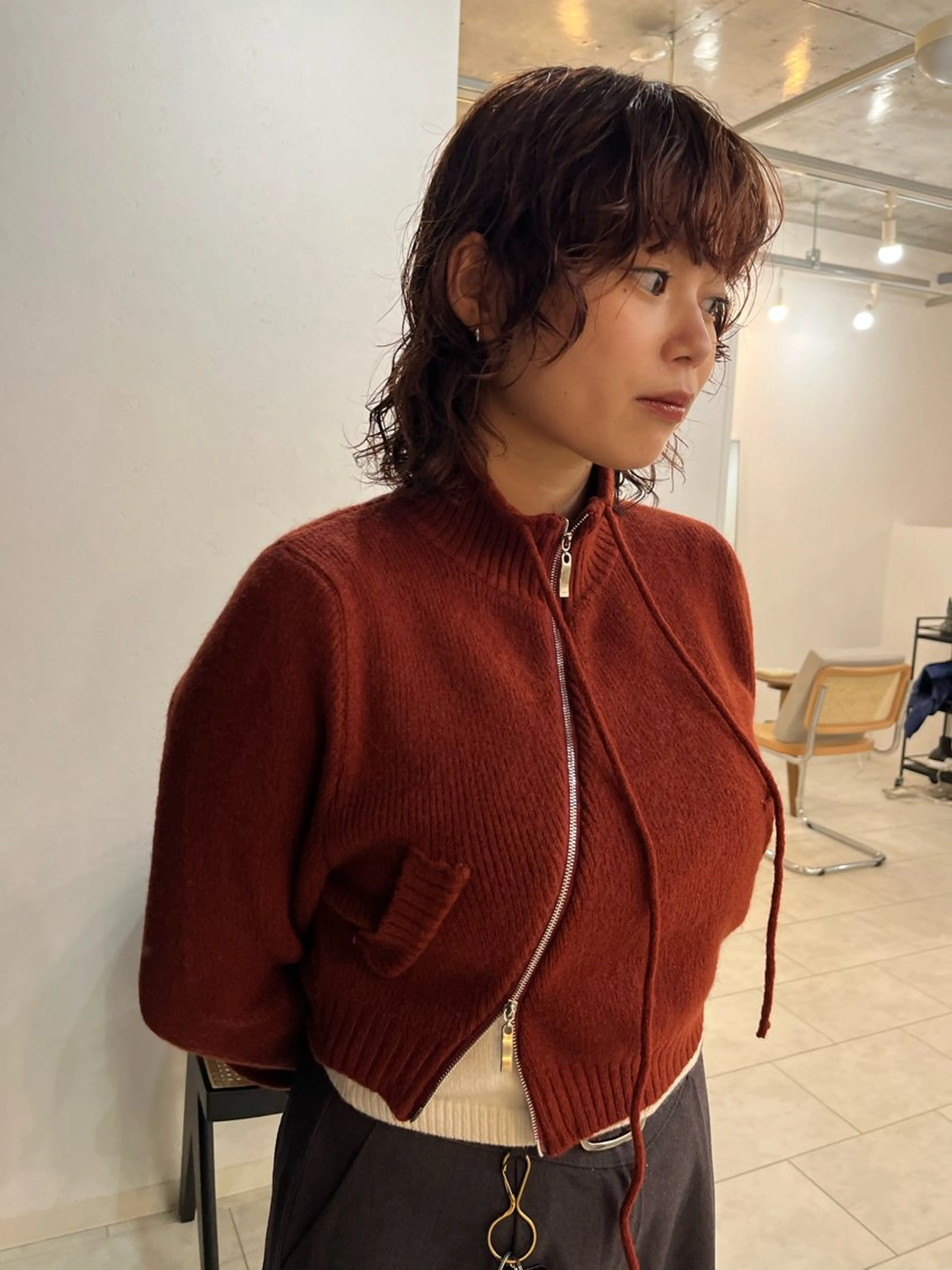 ミディアム カラー パーマ カット ヘアカラー パーマ eri kinjoのヘアスタイル