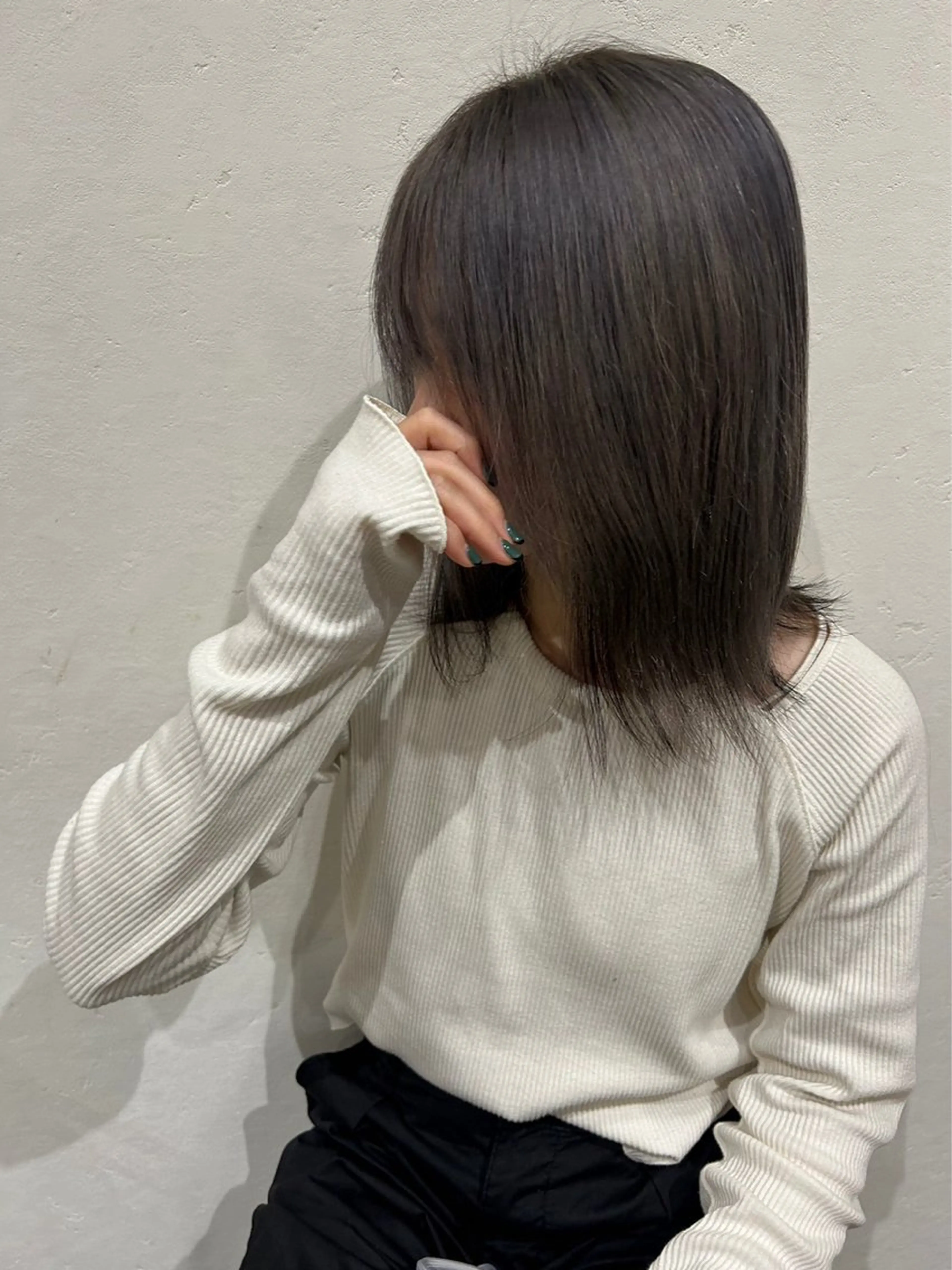 セミロング カラー ブリーチ パープルカラー 🍒中川葵久美🍒 レイヤー/メンズのヘアスタイル