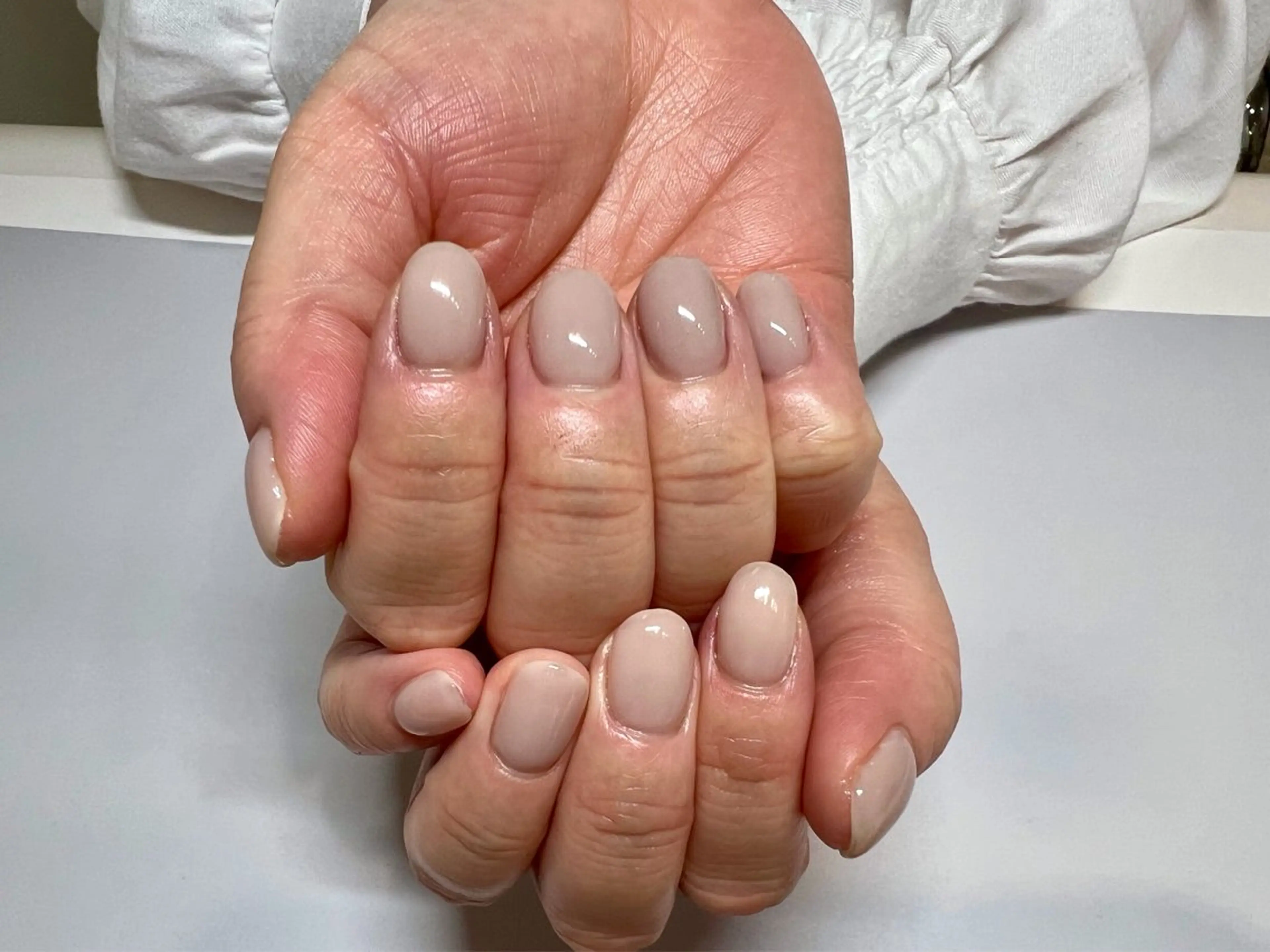 【オフなし】　ソークオフワンカラー🩵グラデーションネイルの写真