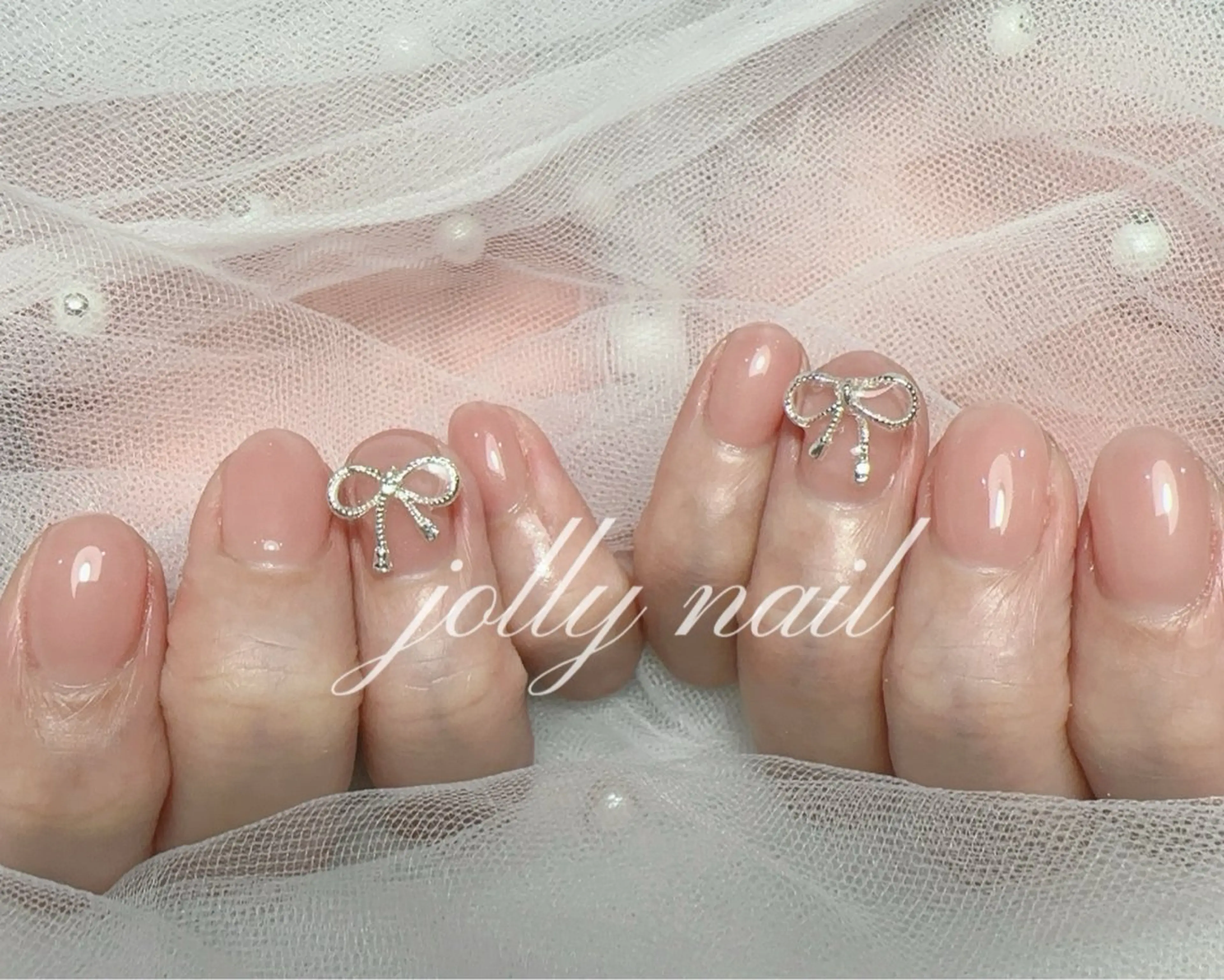 ネイル ハンドネイル Jolly チップ長さだしのネイルデザイン