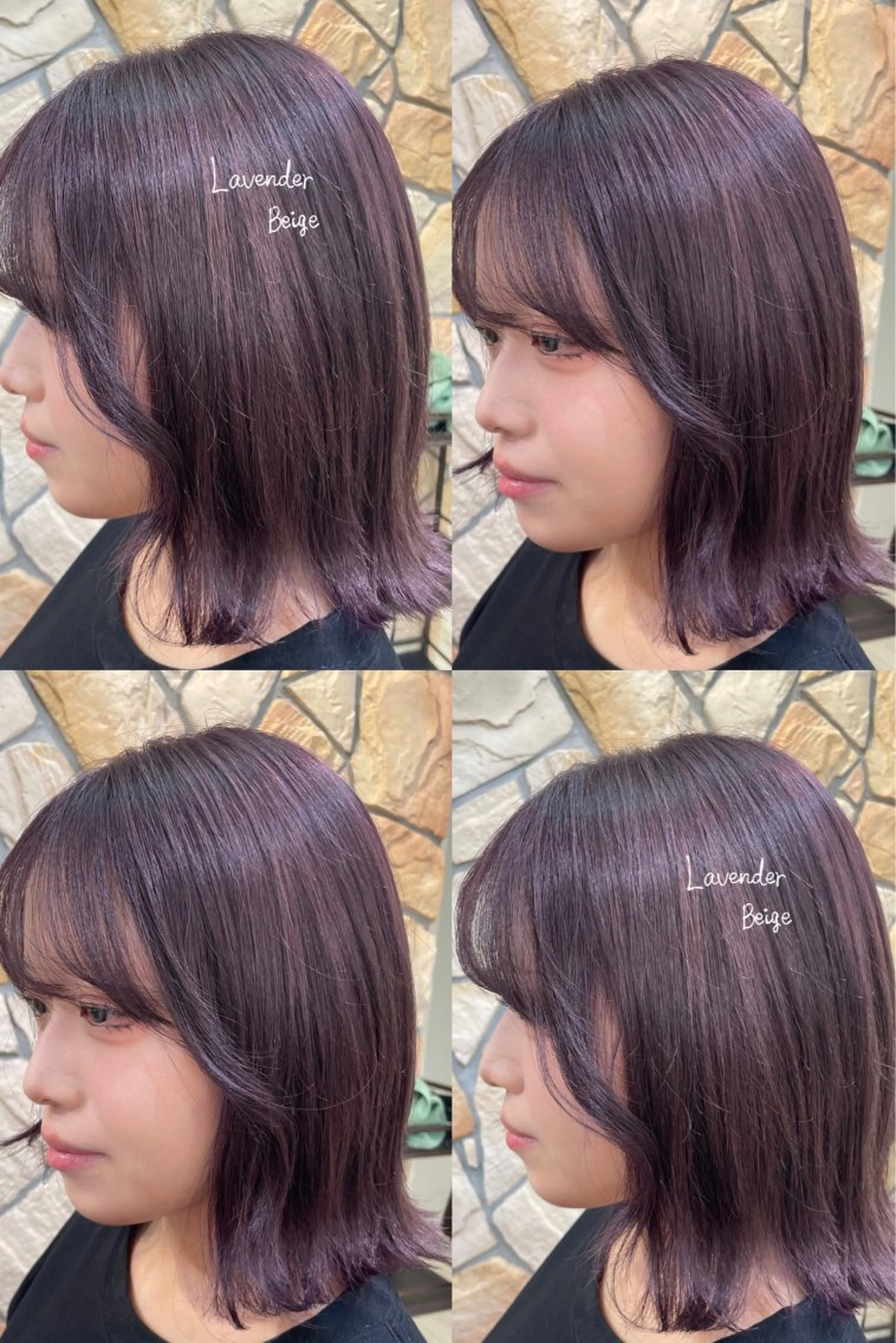 ミディアム ラベンダーベージュ ヘアカラー 河野 優希のヘアスタイル