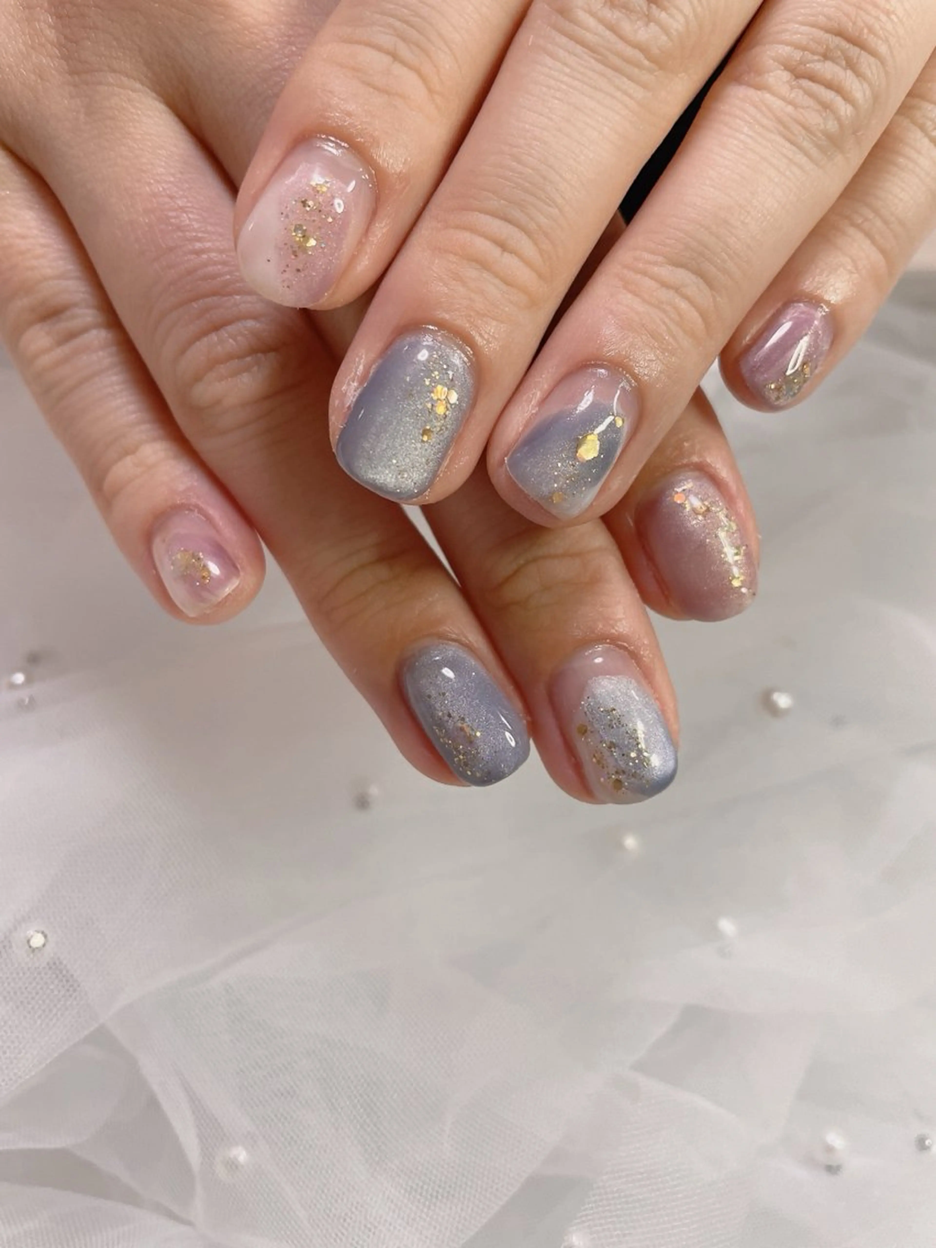 ネイル マグネットネイル ニュアンスネイル ネイルサロン なっちゃん(古千谷)のネイルデザイン