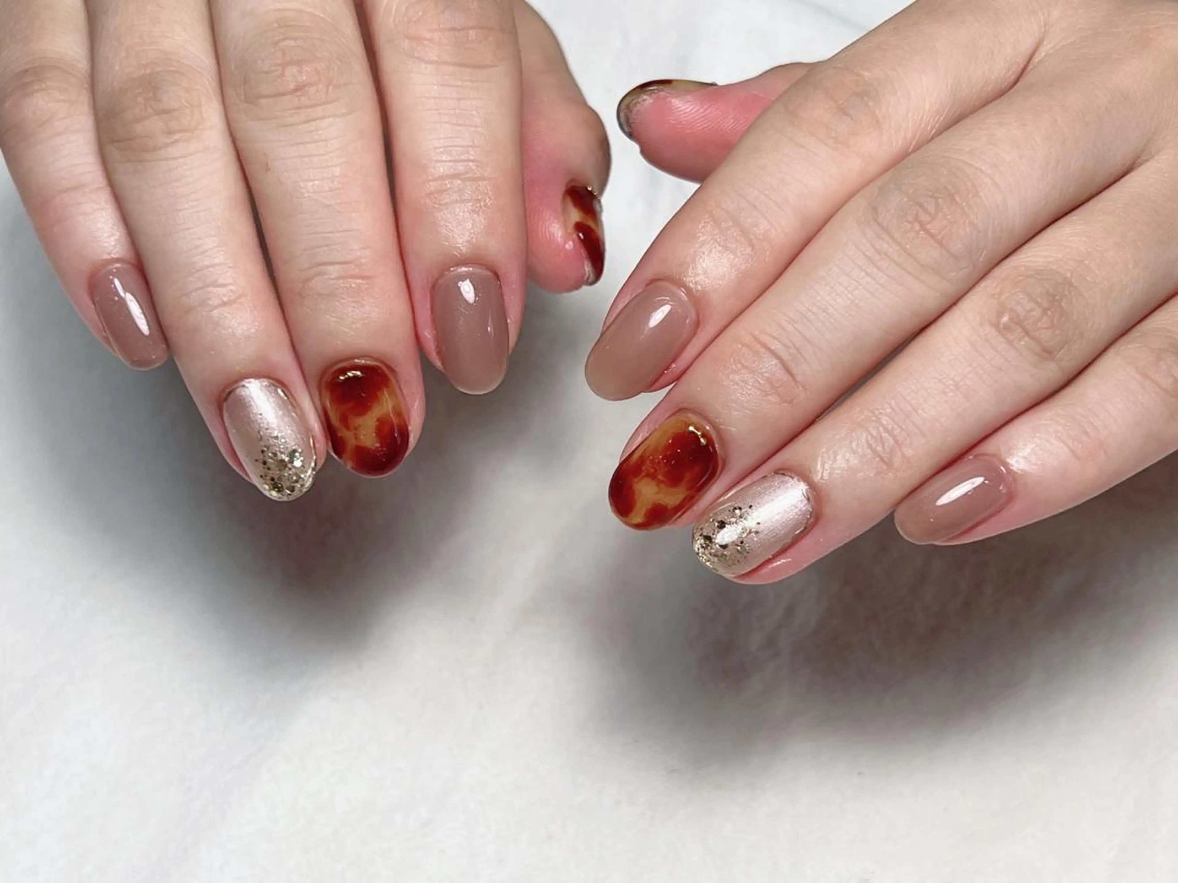 ネイル べっ甲ネイル ハンドネイル lucky nail 歌舞伎町のネイルデザイン