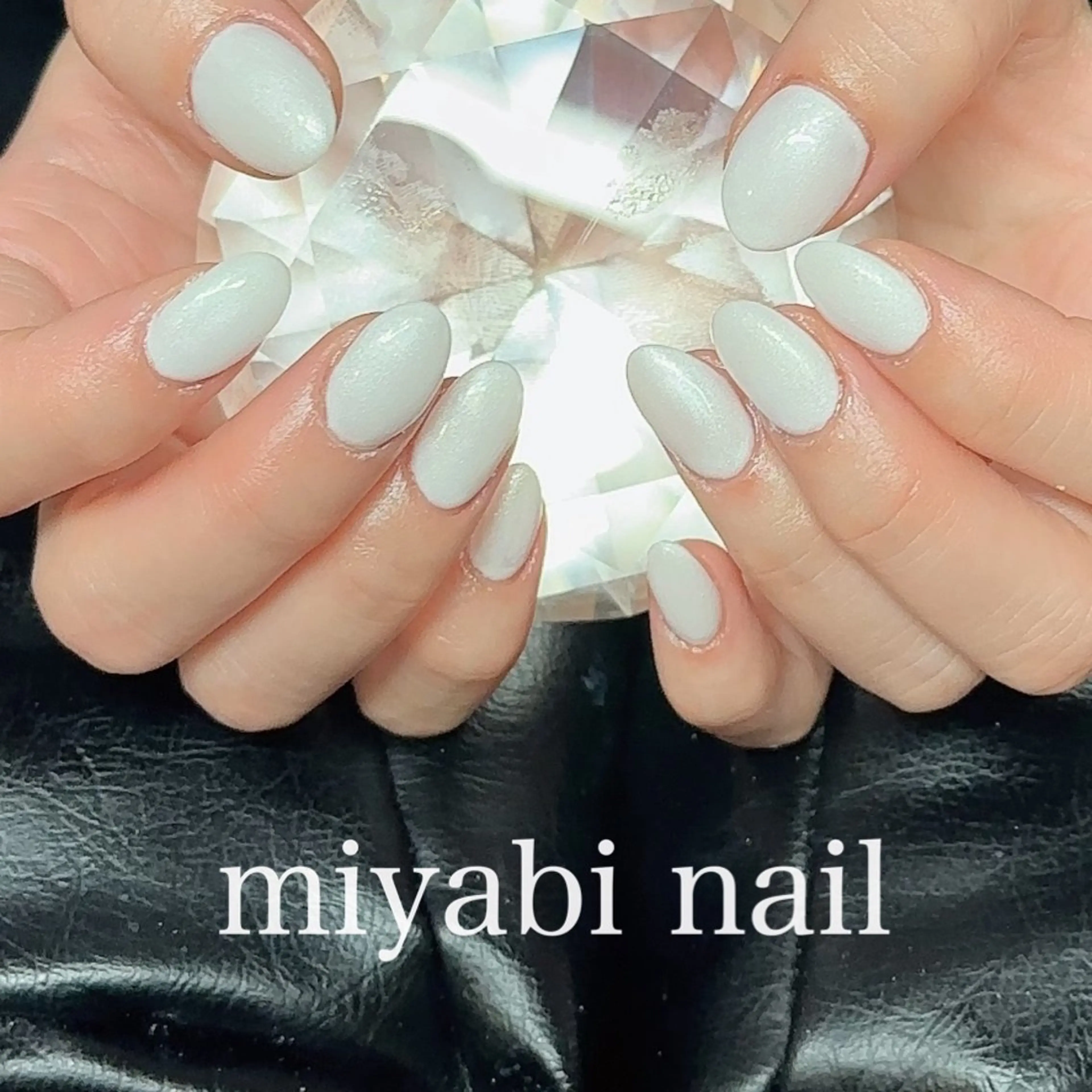 ネイル ジェルネイル 持ち込み ワンカラーネイル ホワイト 冬ネイル ハンドネイル miyabi nail 桂川駅近くのネイルデザイン