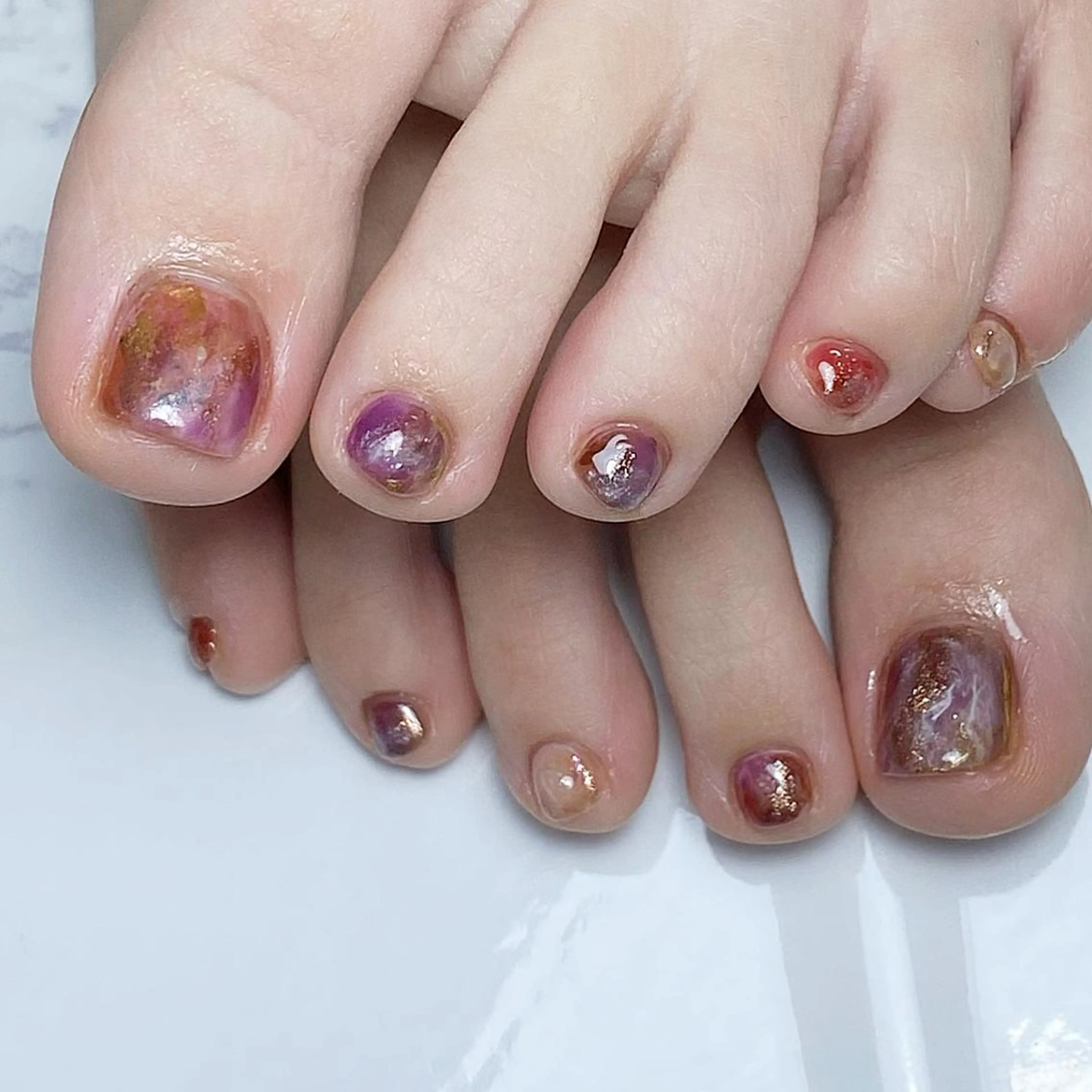 ネイル ニュアンスネイル フットネイル ameria meguのネイルデザイン