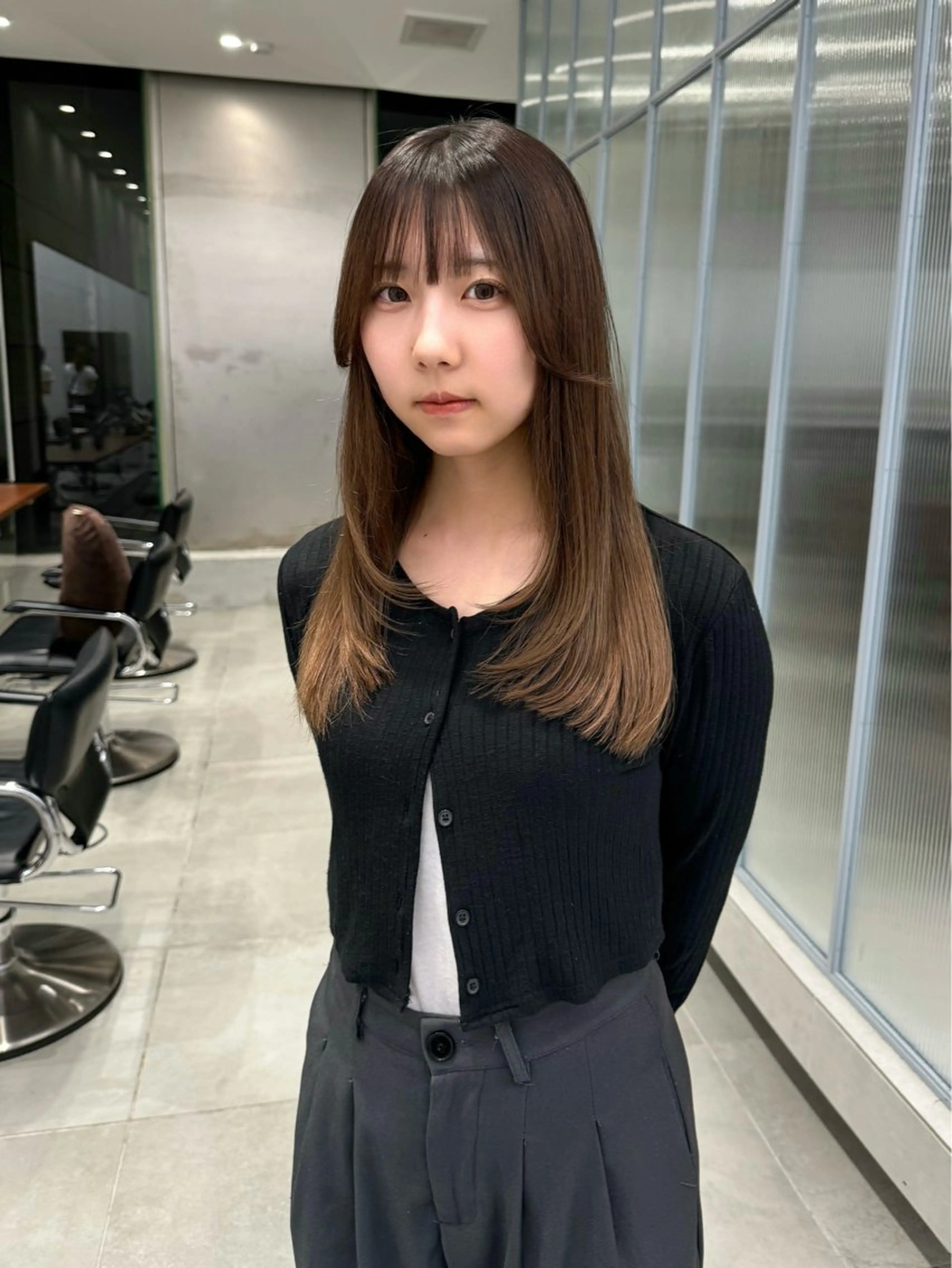 ロング ひかり／ベージュ ／似合わせカットのヘアスタイル
