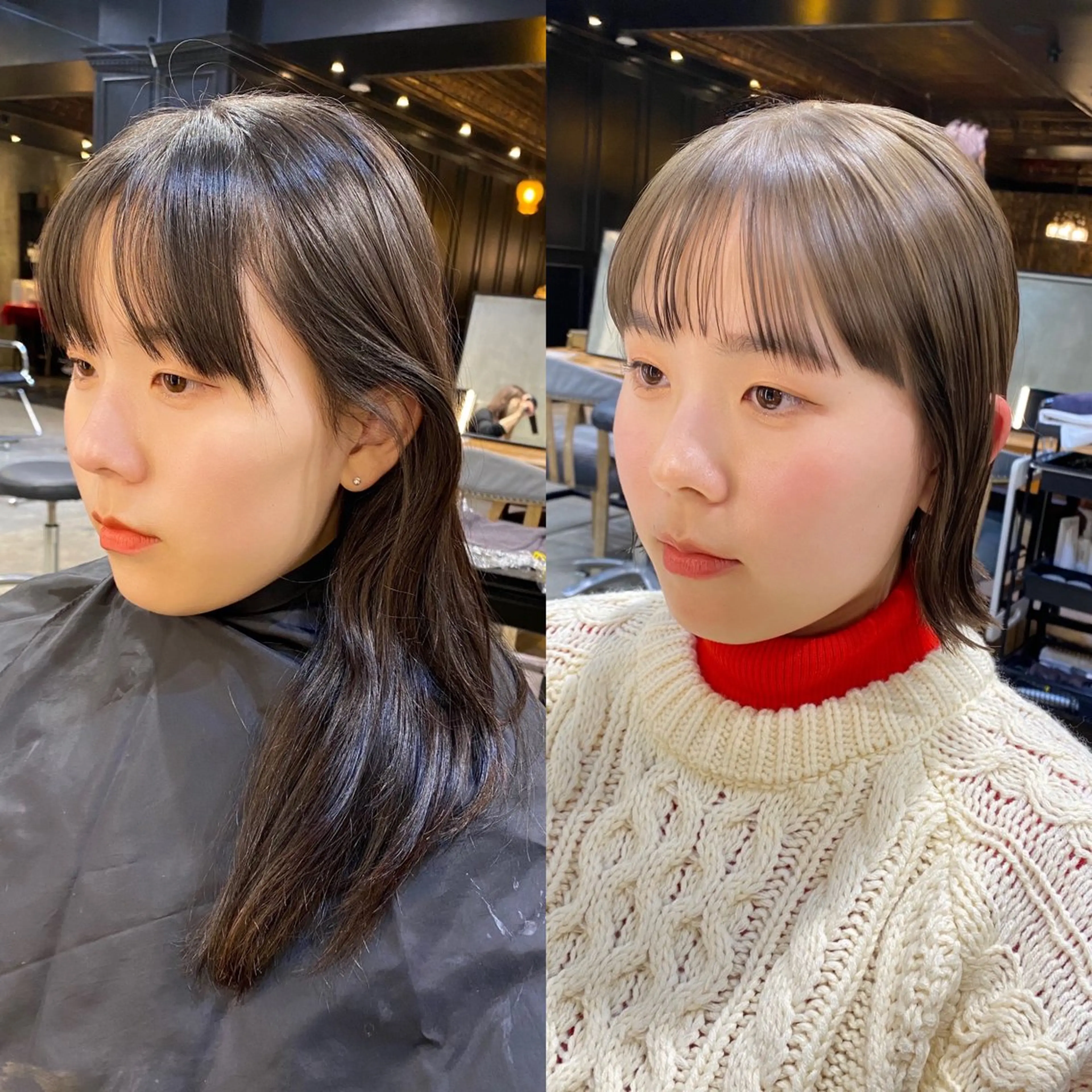 ミディアム カラー ブリーチ ダブルカラー グレージュ ブリーチなしカラー カット ヘアカラー 透明感カラー🌿 グレージュ🐺陽介のヘアスタイル