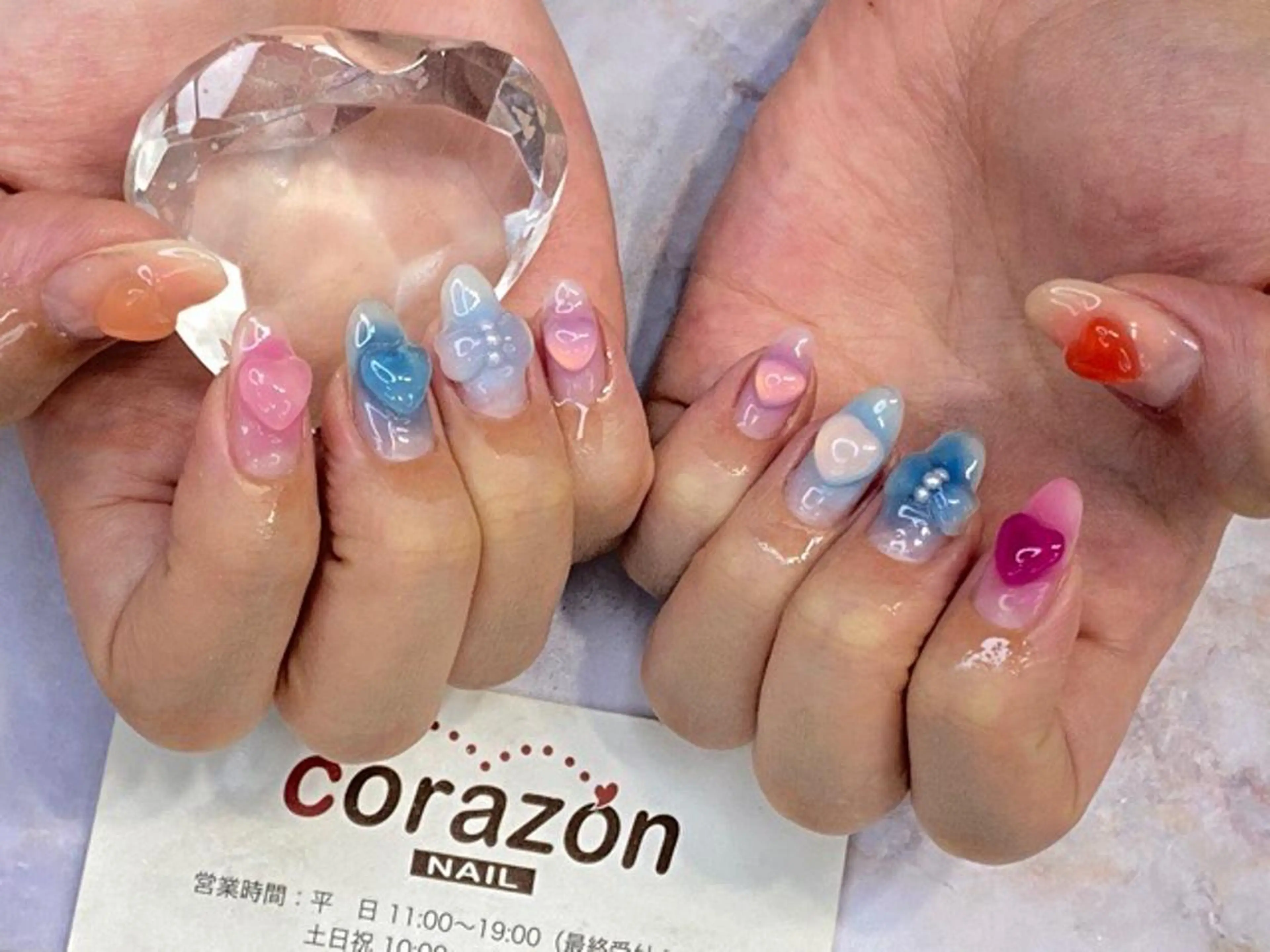 ネイル チークネイル ハート corazon所属・ネイリスト aicoのネイルデザイン