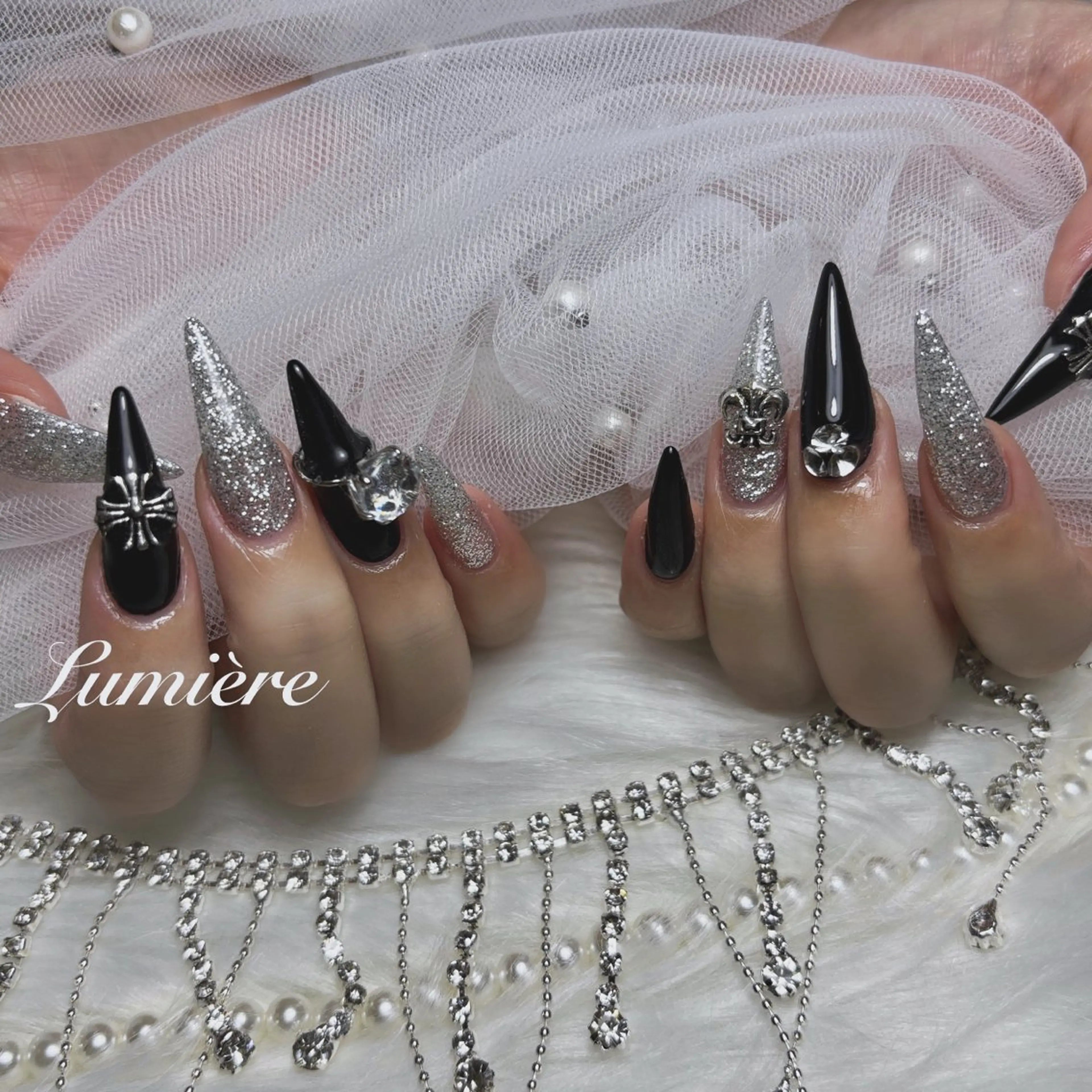 ネイル ロングネイル Lumière｜ ロング｜ワンホンのネイルデザイン