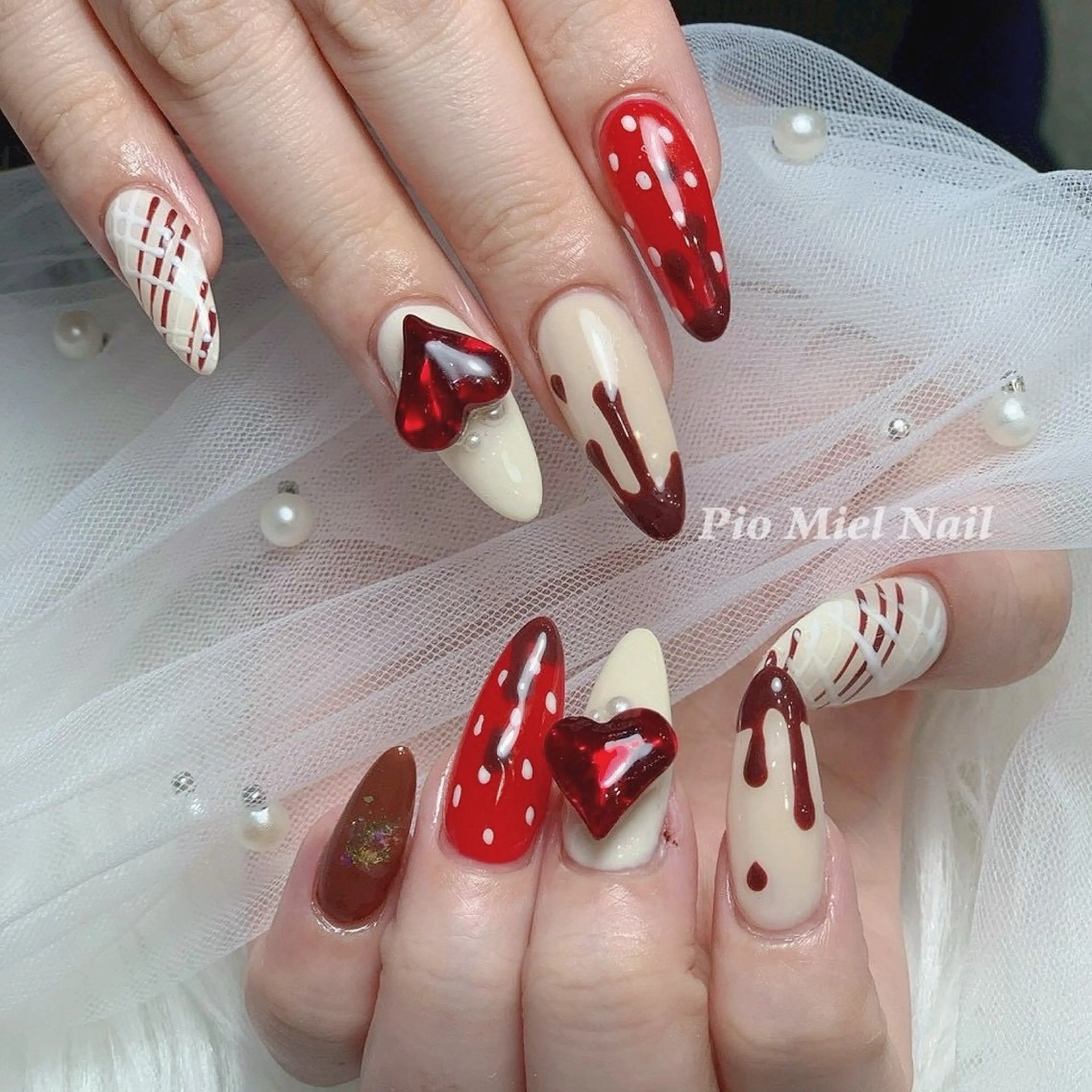 ネイル ハンドネイル HANA 長さだしのネイルデザイン