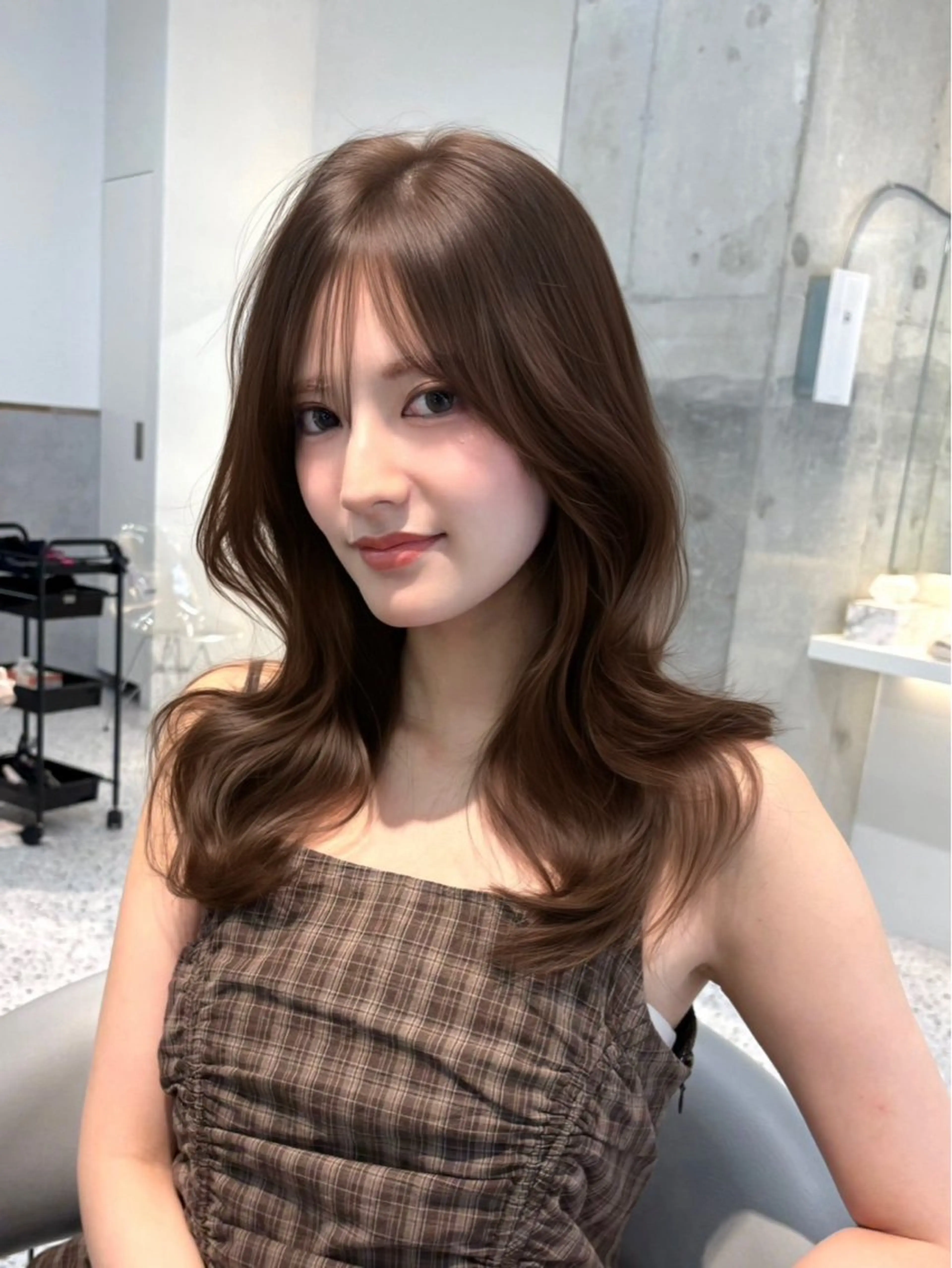 セミロング ヘアカラー トリートメント mao 福岡美容師/韓国ヘアのヘアスタイル