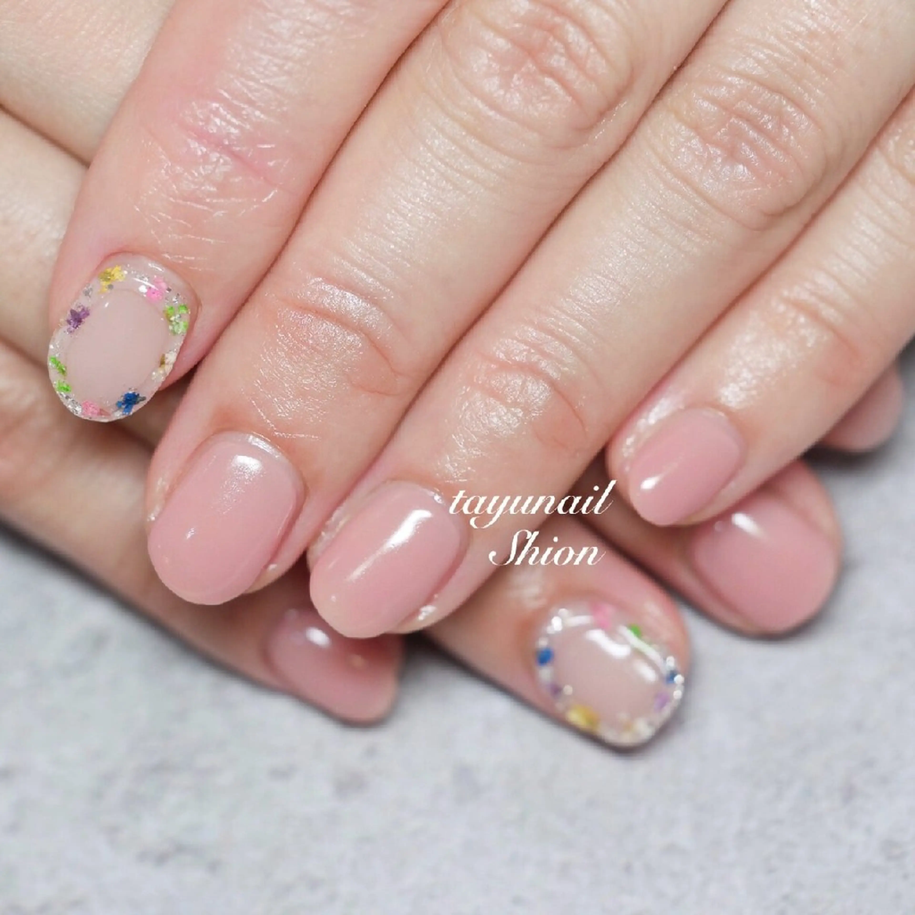 ネイル アートネイル クリアネイル フラワーネイル ジェルネイル パラジェル ネイルサロン 【たゆnail】のネイルデザイン
