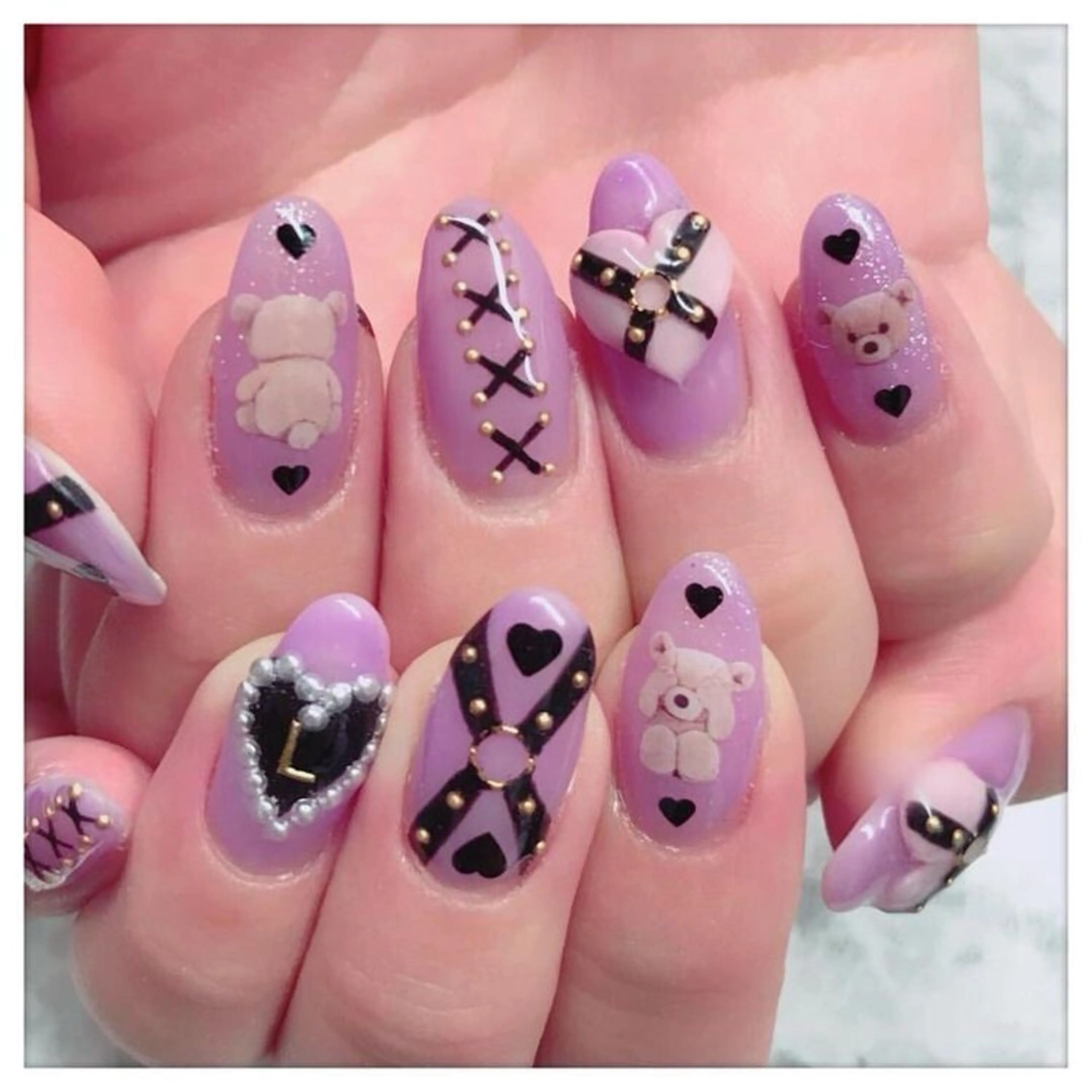 ネイル フレンチネイル ガラスフレンチ グラデーション マグネットネイル ミラーネイル Lee Nailsのネイルデザイン