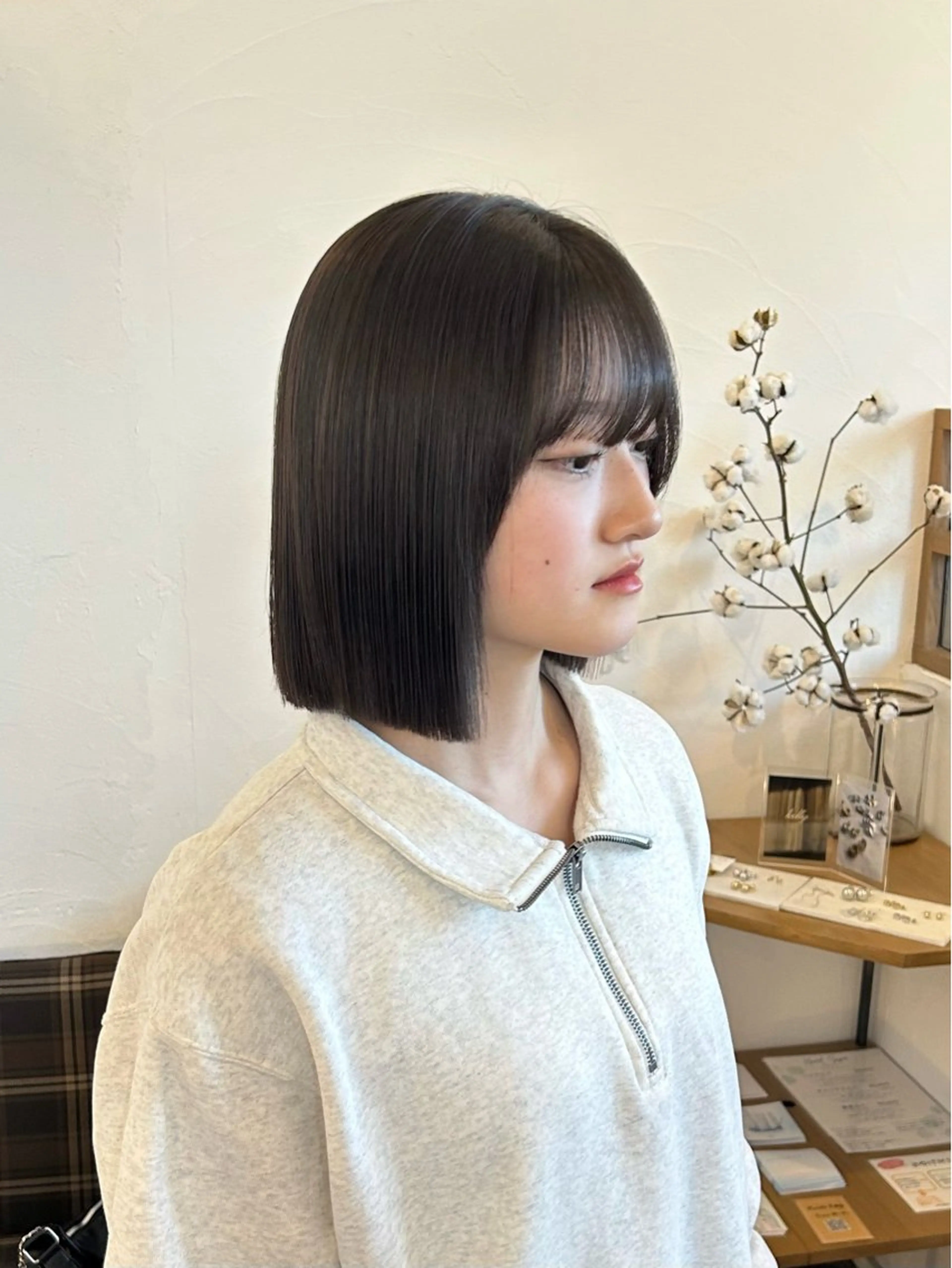 ミディアム カット トリートメント 水谷 優華のヘアスタイル