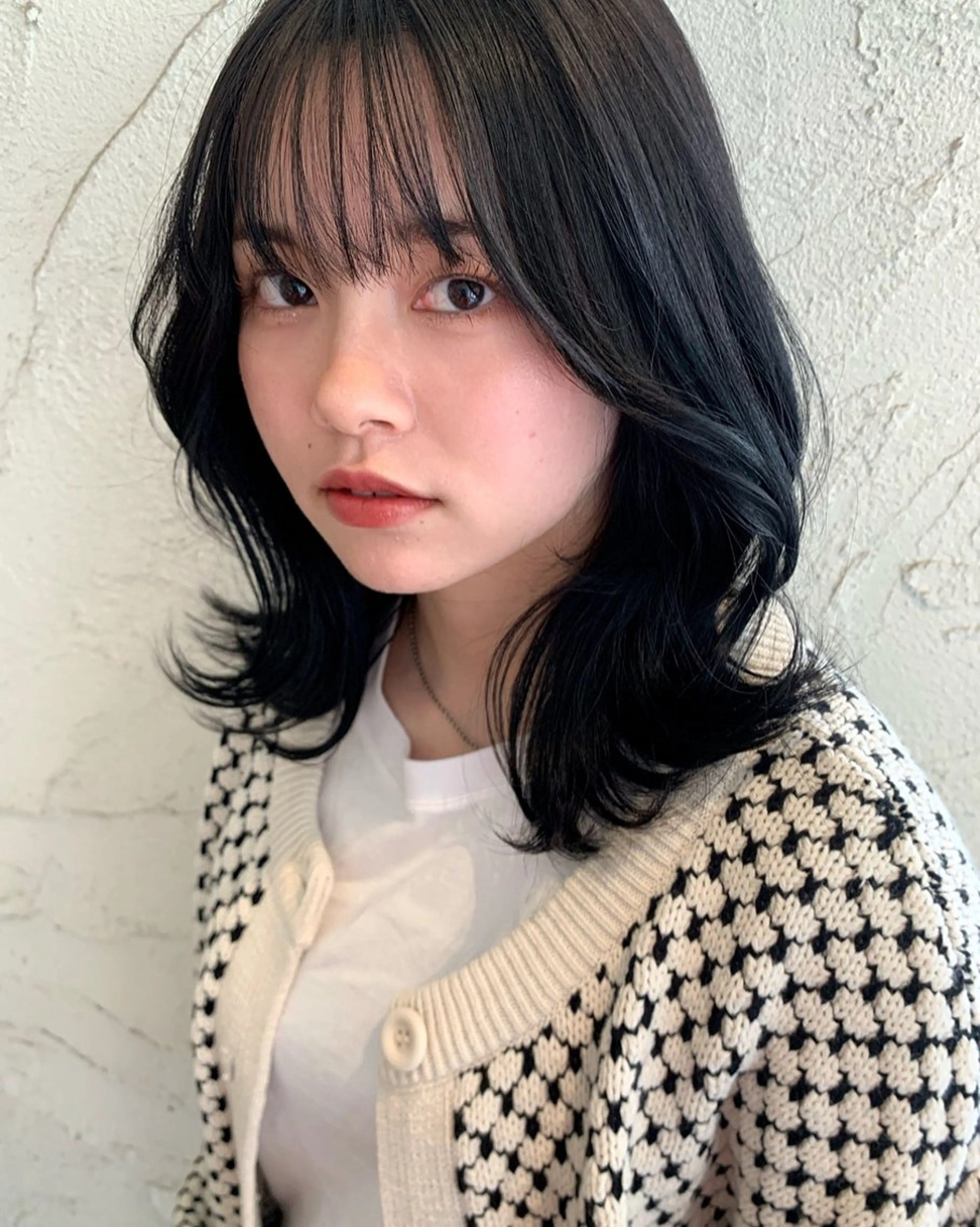 ミディアム カラー 切りっぱなしボブ 韓国風カラー ボブ くびれヘア 顔まわりレイヤー 韓国ヘア特化🇰🇷 心斎橋【ユリカ】のヘアスタイル